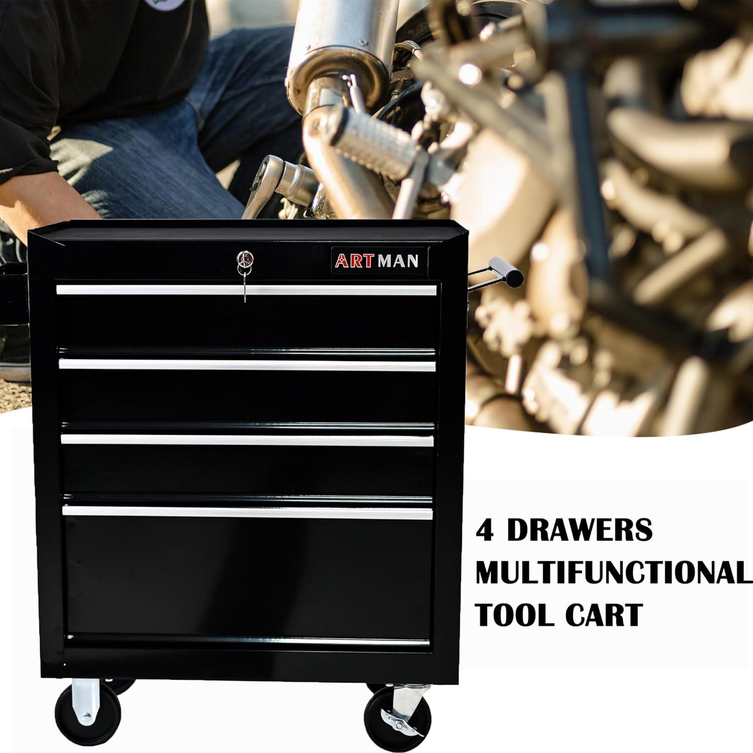 7 Drawers Tool Cart on Wheels,Multifunctional Rolling Tool Chest Tool Storage,Drawers Rolling Tool Trolley Organizer Tool Case for Garage, Warehouse, Workshop, Repair Shop (Silver)