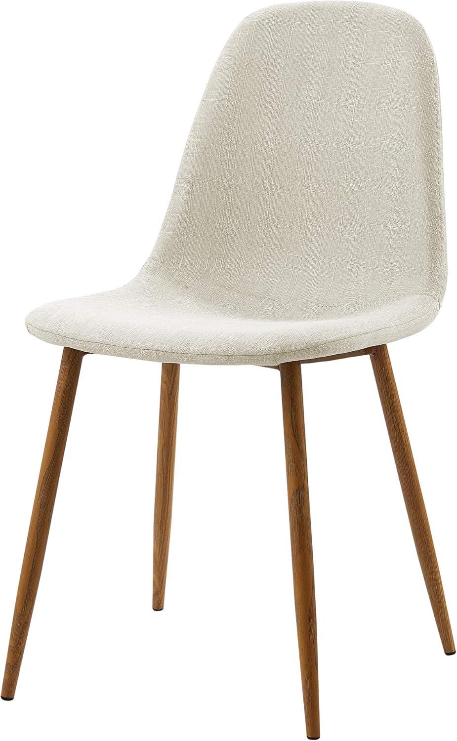 Set of 2 Minimalista Fabric Chairs White/Natural - Teamson Home