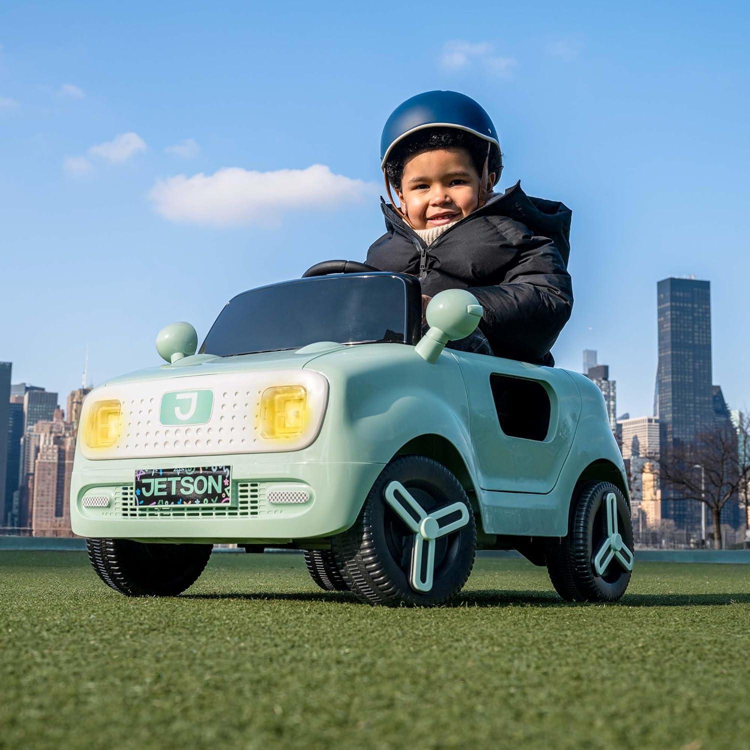 Jetson Mako Electric Motor Assist Ride-On Push Car - Green: Remote Control, Charger Included