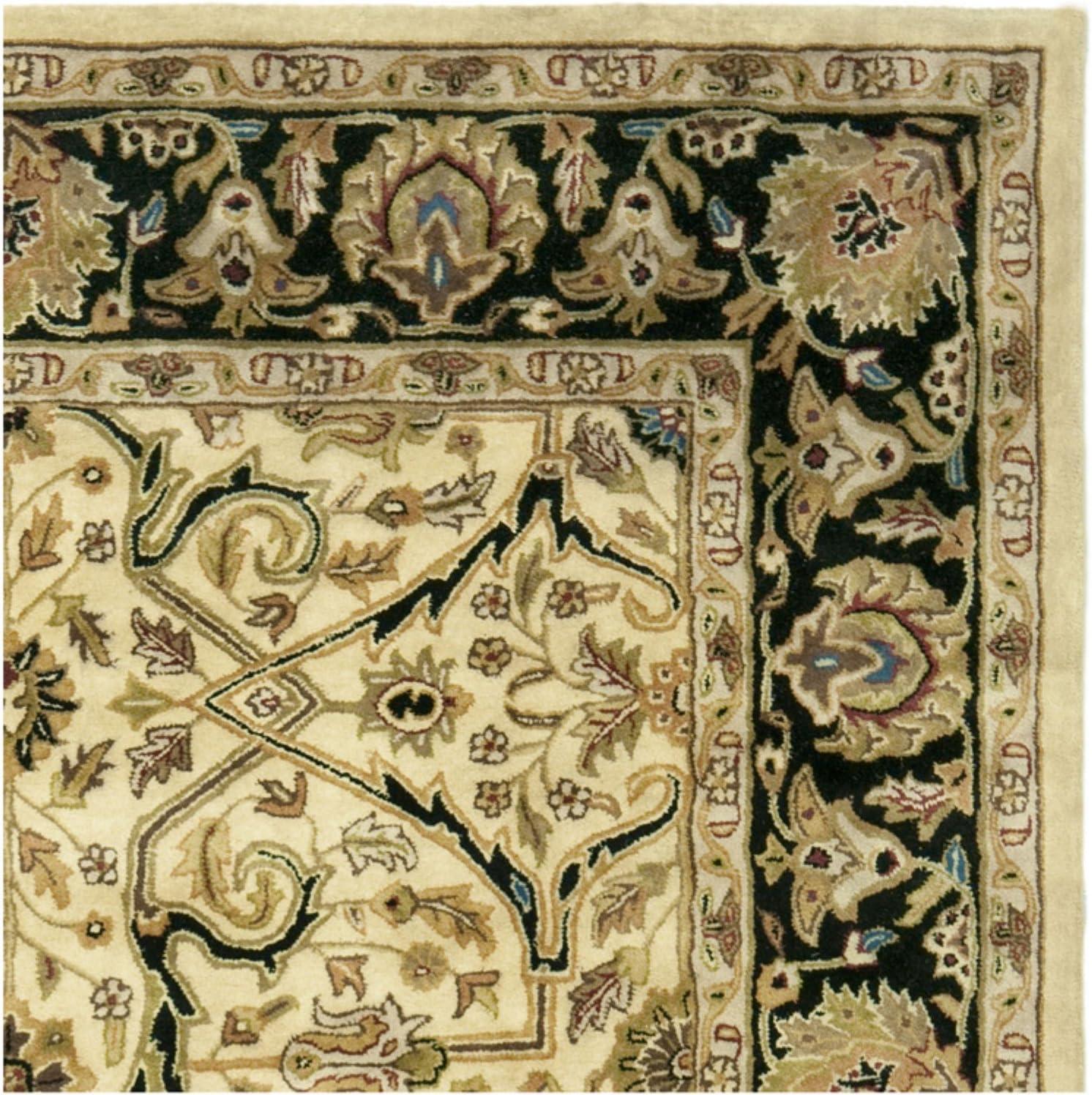 SAFAVIEH Heritage Oslo Traditional Wool Area Rug, Ivory/Black, 5' x 8'
