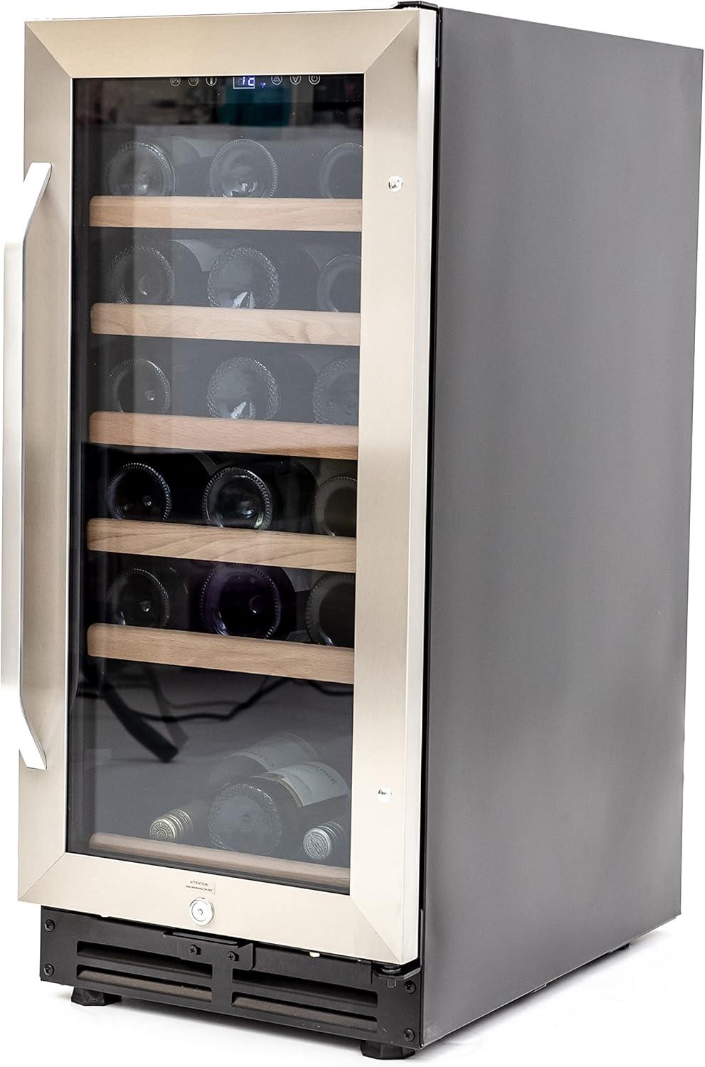 Avanti 30-Bottle Black and Stainless Steel Freestanding Wine Cooler