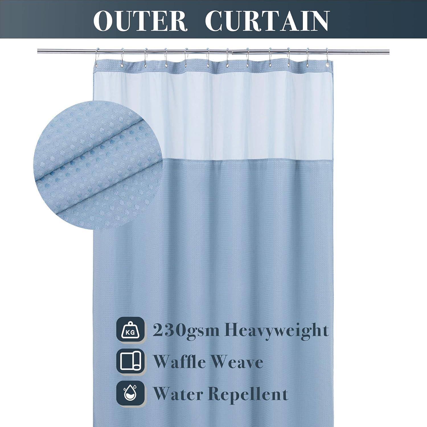 Harnage Shower Curtain with Hooks Included and with Liner Included