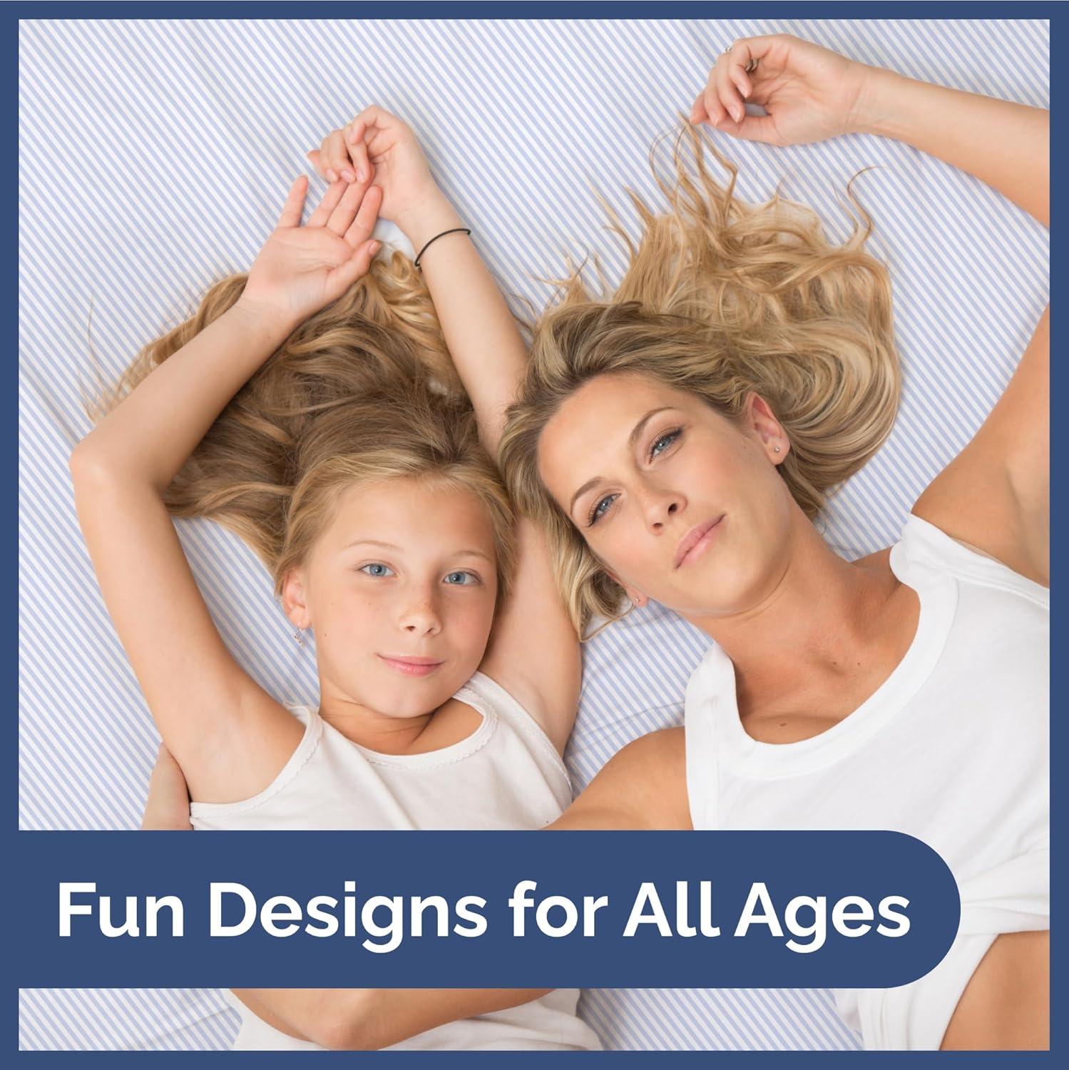 CGK Linens Kids 4 Piece Bed Sheet Set - Cute & Cozy Wrinkle-Resistant with Vibrant Designs in Blue Stripes, Size Full