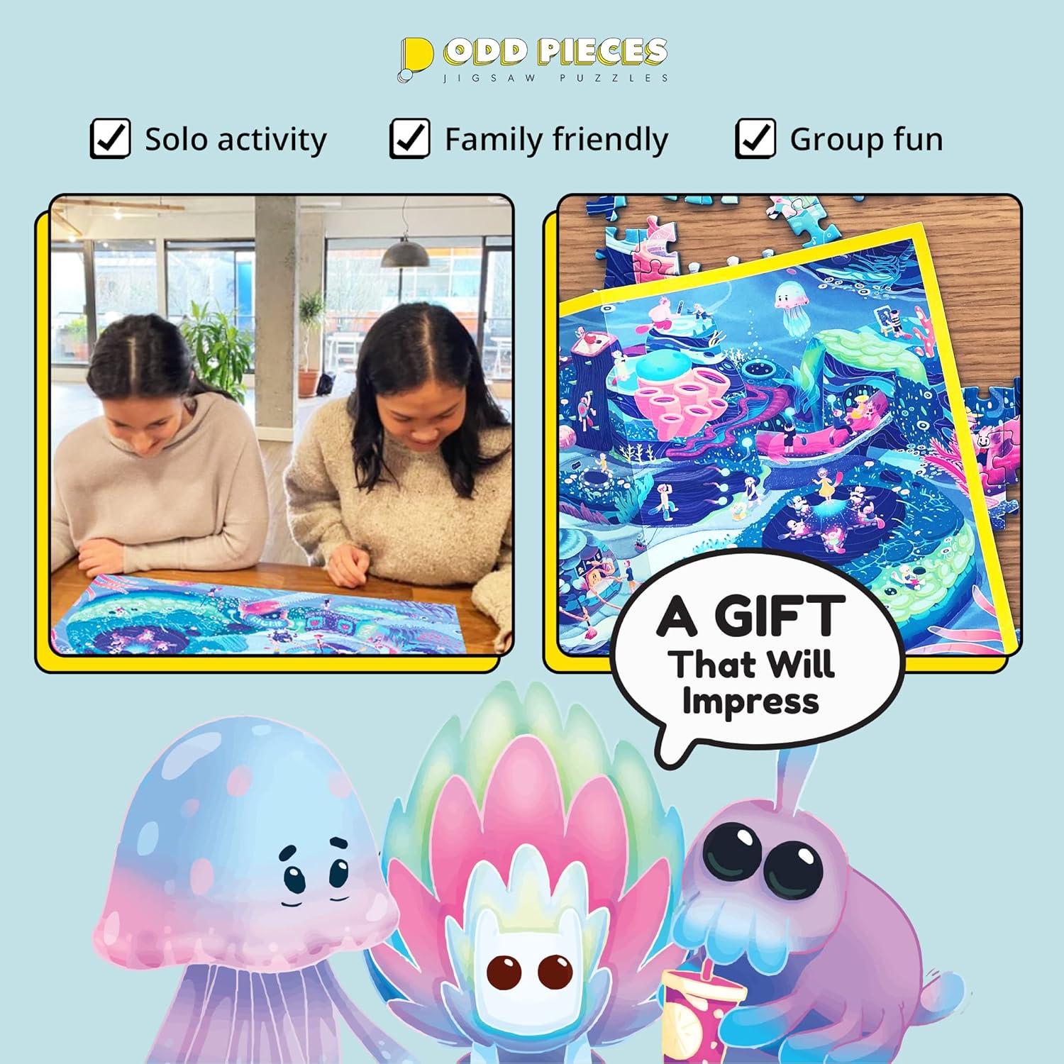 Mystery Jigsaw Puzzle-1,000 Pcs Mystery Puzzle with Storytelling Comics, Secret Ending-1000 Piece Puzzle for Adults & Kids –19.7'' x 27.6'' Frameable Magic Art (Beyond The Kelp)