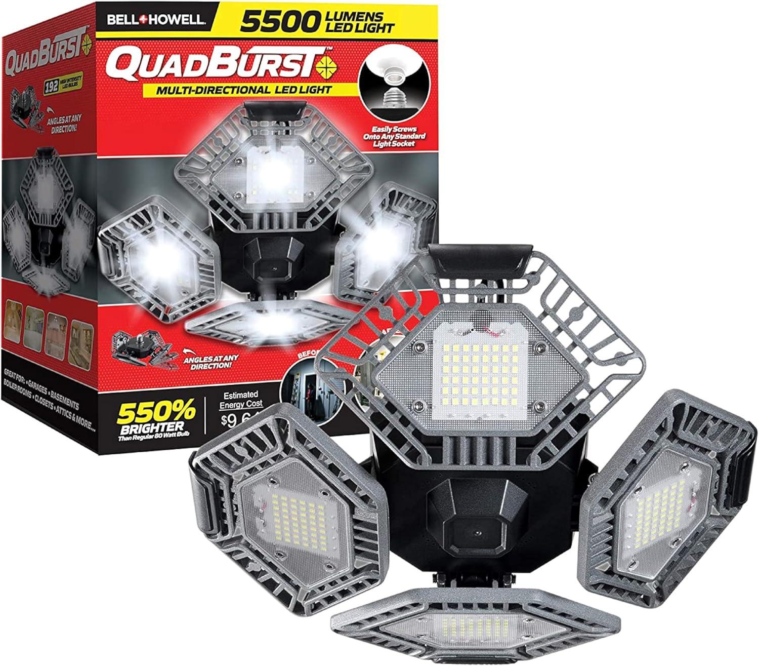 Bell+Howell Quadburst 5500 Lumens Multi Directional Ceiling Light with 4 Adjustable Panels