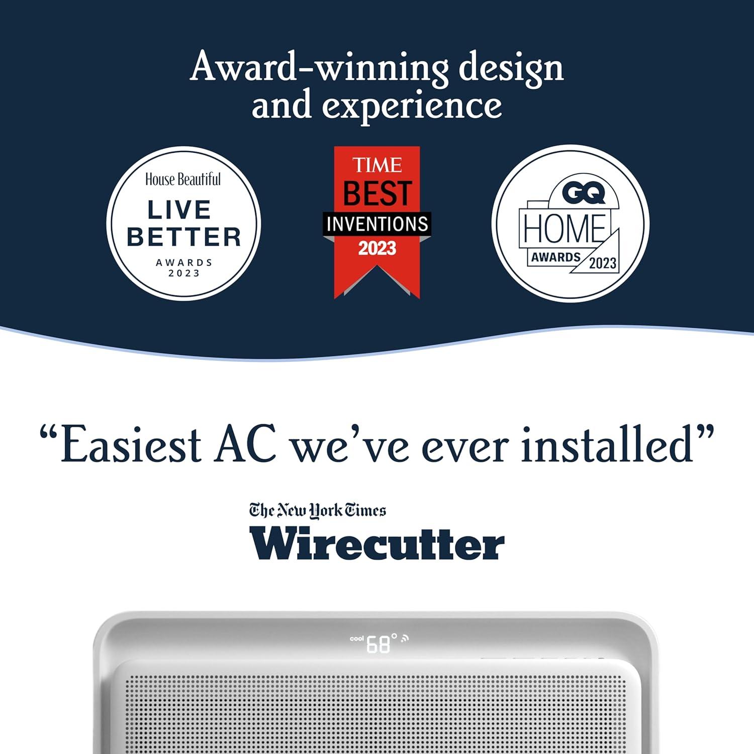 Windmill 10,000 BTU Inverter Window Air Conditioner with WhisperTech - Ultra-Quiet & Smart, Cools up to 450 Sq. Ft. - #1 Easy Install, App/Wi-Fi, Voice-Enabled, Remote Control, Energy Star