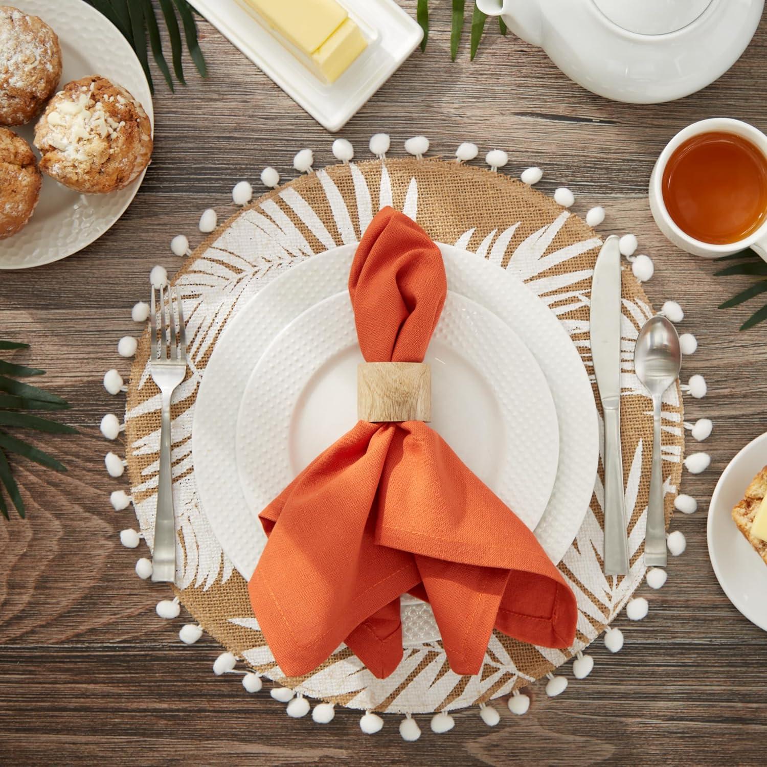 DII Modern Style Cotton Napkin in Spice Orange Finish (Set of 6)