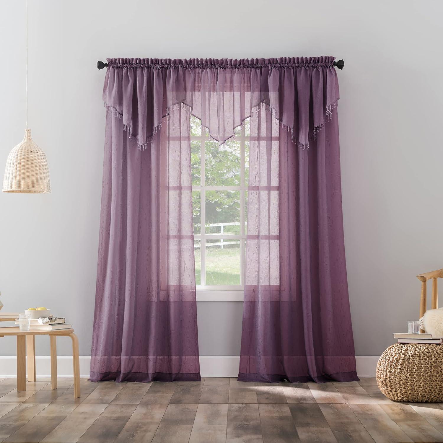 Erica Crushed Sheer Voile Rod Pocket Curtain Panel - No. 918