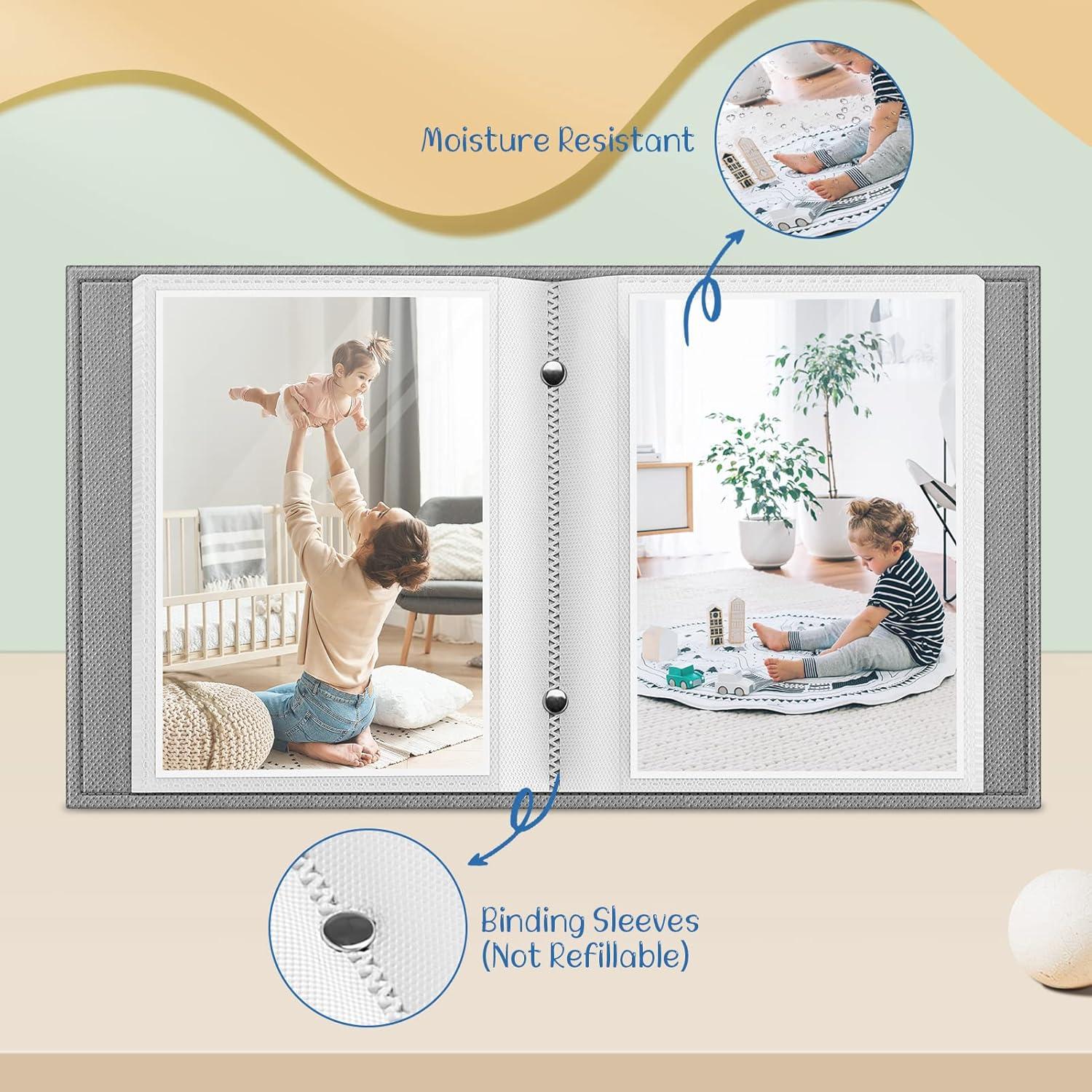 Fintie Photo Album 4x6 Photos, 52 Photos Small Mini Capacity Premium Vegan Leather Cover Photo Album, Portable Wallet Photo Album for Family Wedding Boys Girls, Raining Hearts