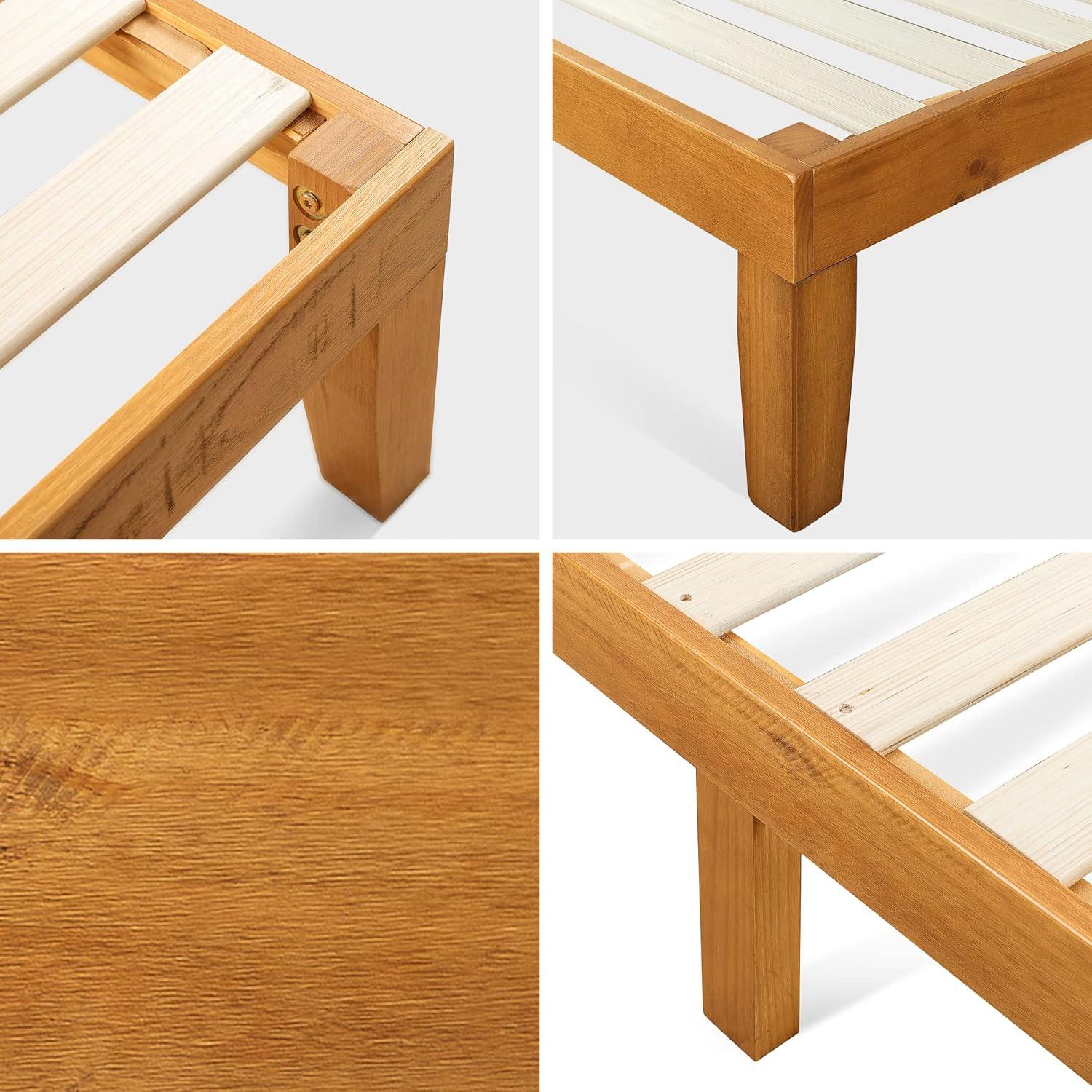 ZINUS Alexia Wood Platform Bed Frame with headboard / Solid Wood Foundation with Wood Slat Support / No Box Spring Needed / Easy Assembly, Rustic Pine, Full