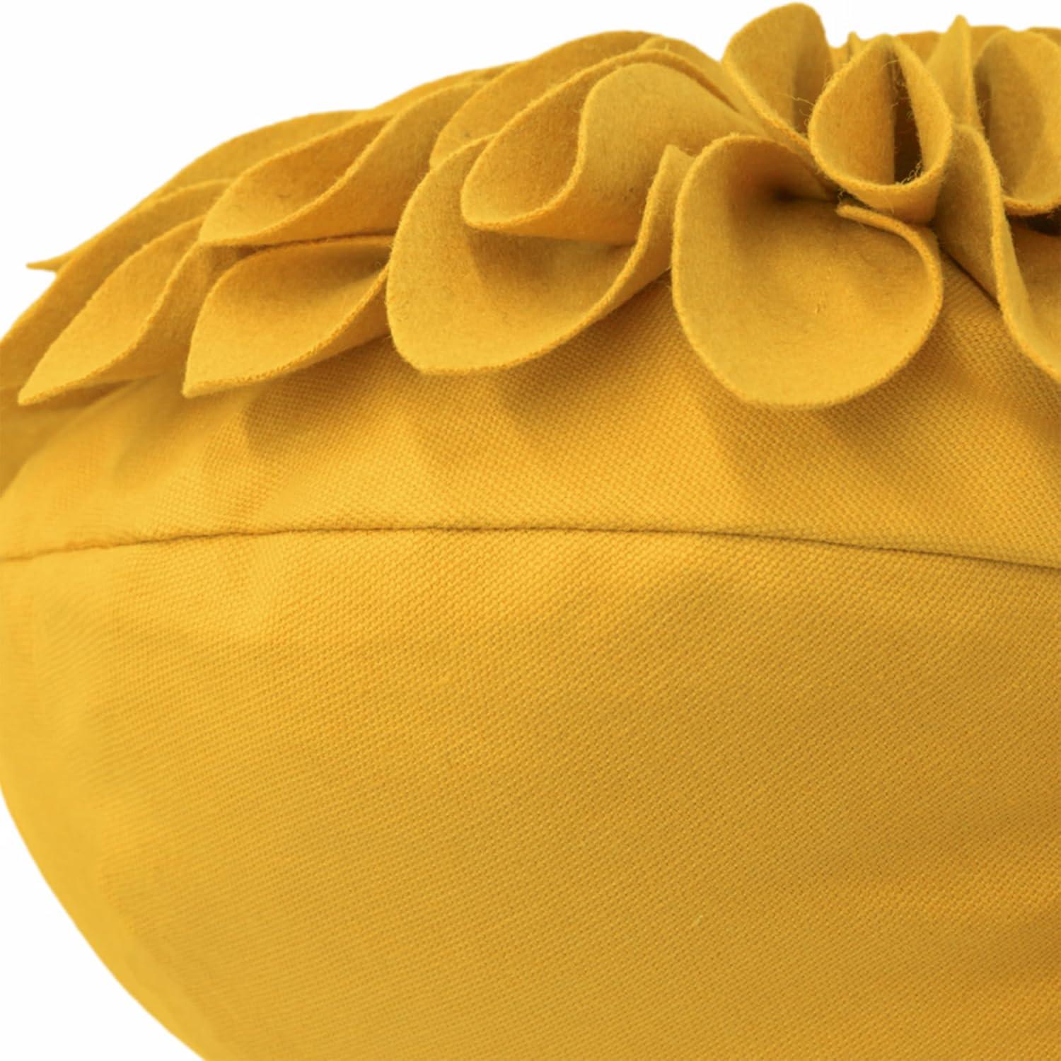 JWH Appliqued Throw Pillow 3D Sunflower Accent Pillow Cover & Insert