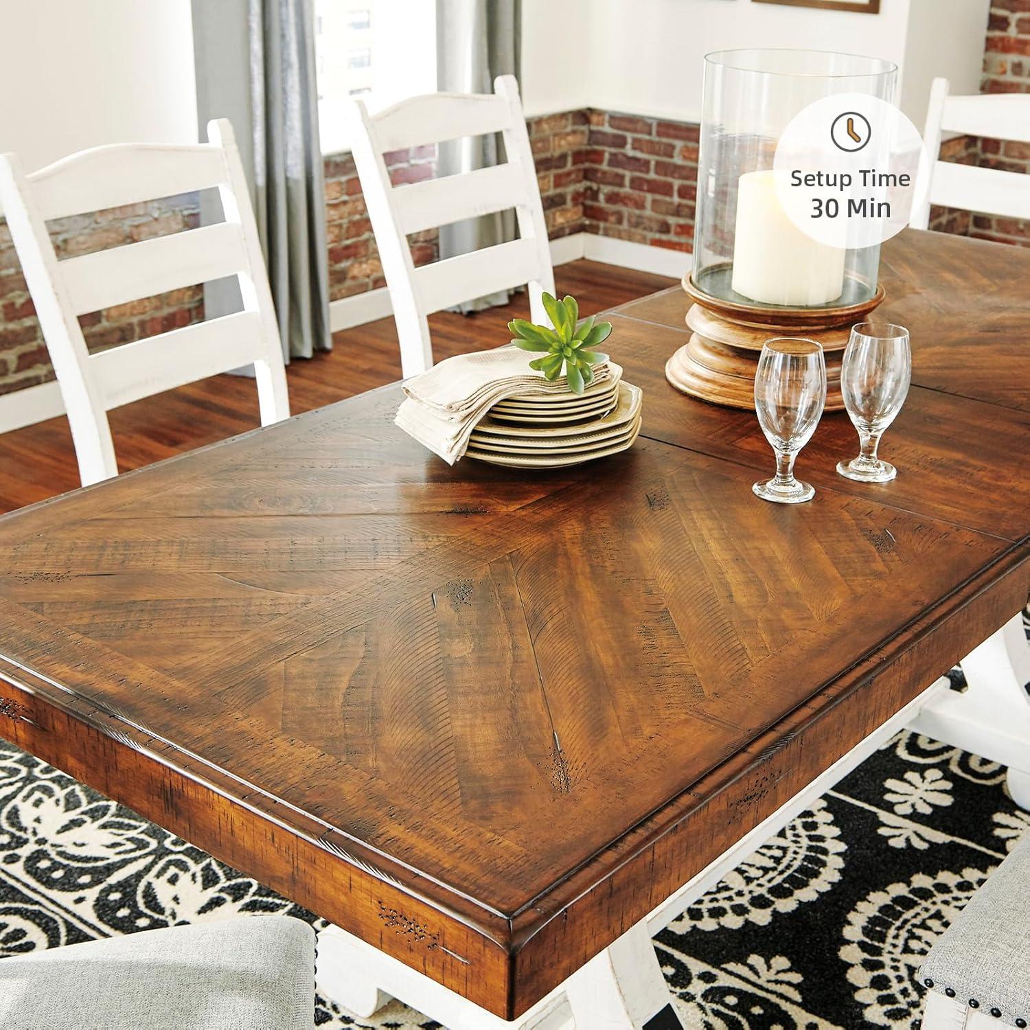Signature Design By Ashley Casual Valebeck Counter Height Dining Table White/Brown