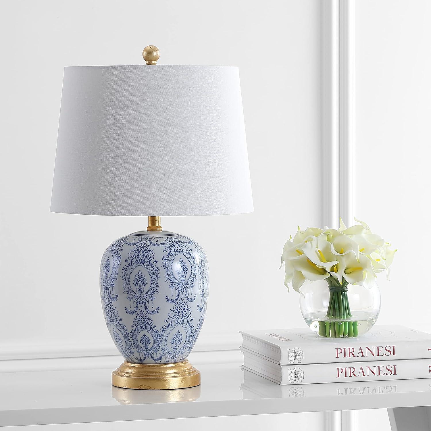 Kalel Table Lamp (Set of 2) - Blue/White - Safavieh.