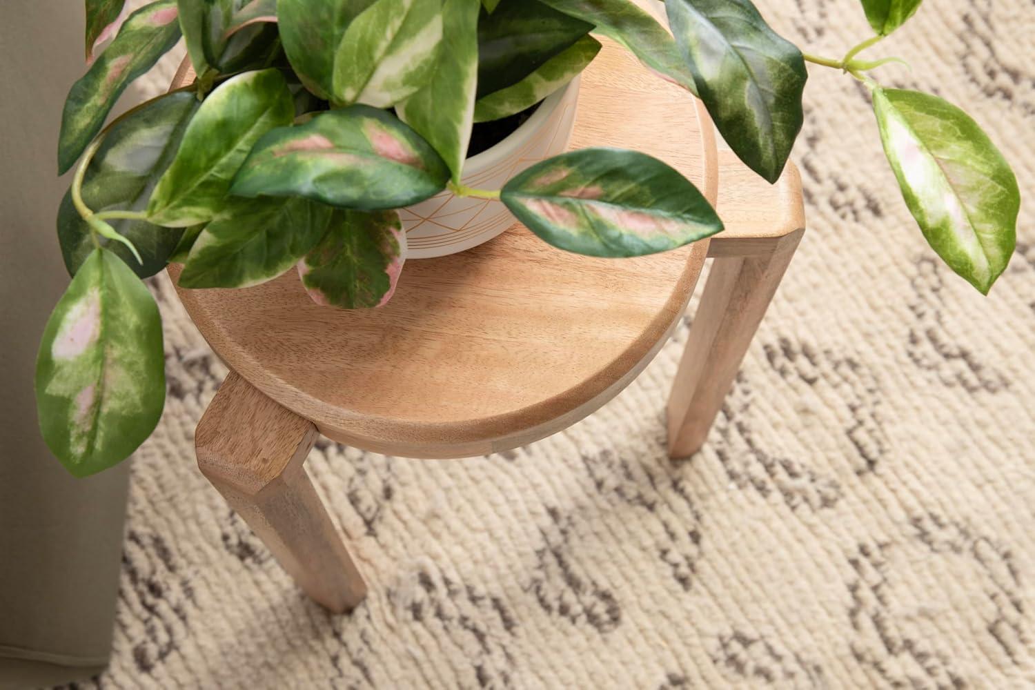 Kate and Laurel Stuart Wood Side Table, 14x14x20, Natural