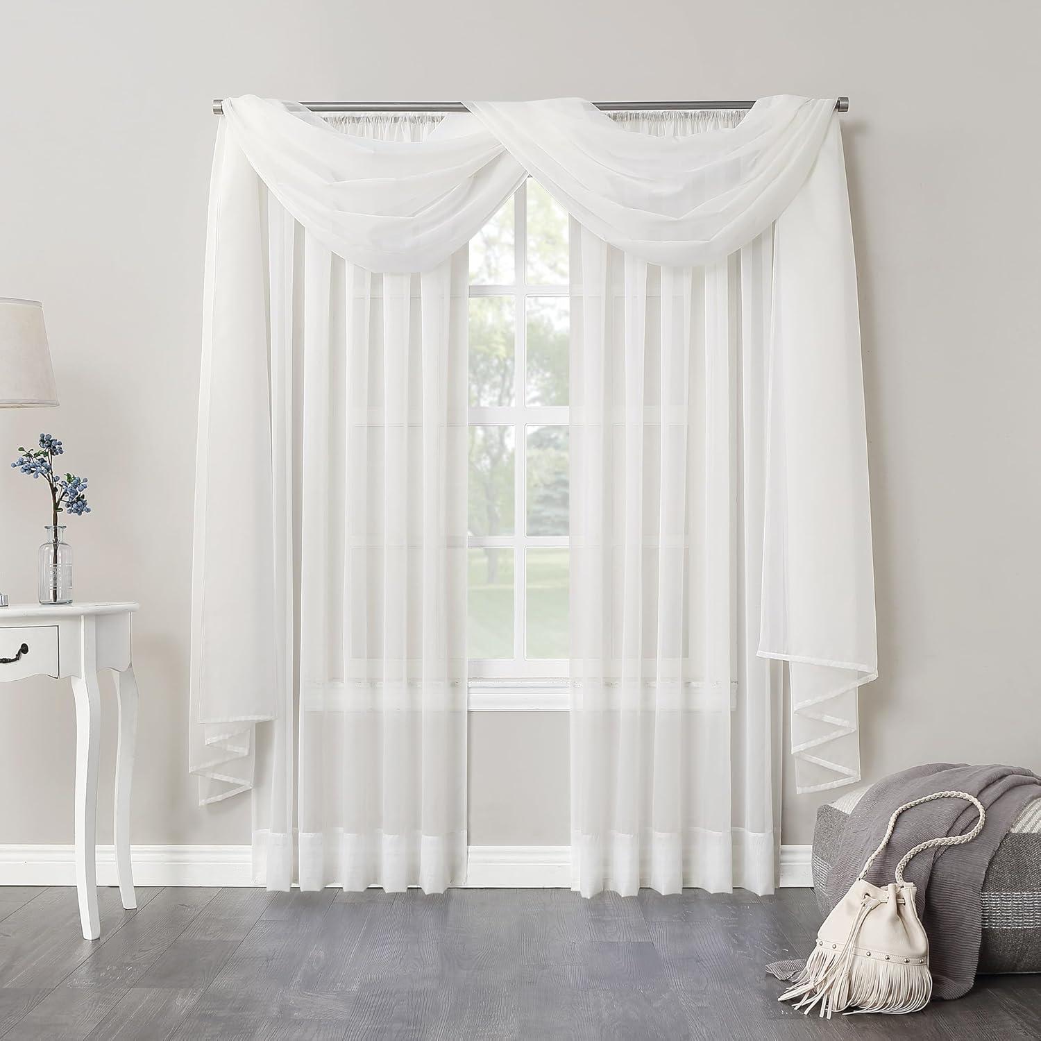 No. 918 Juliette Voile Sheer Rod Pocket Curtain Panel (Single Curtain Panel Only)