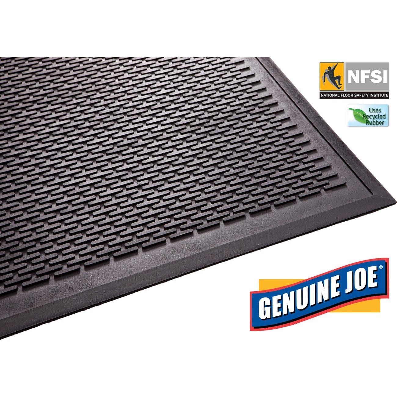 Guardian Clean Step Scraper Floor Mat, Rubber, 4'x6', Black