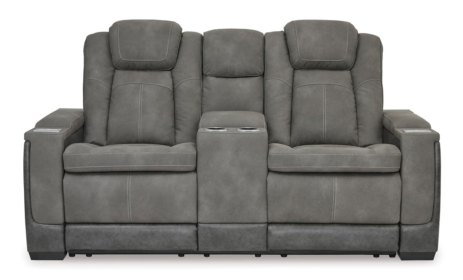 Signature Design by Ashley Next-Gen DuraPella Contemporary Power Reclining Loveseat with Adjustable Headrest
