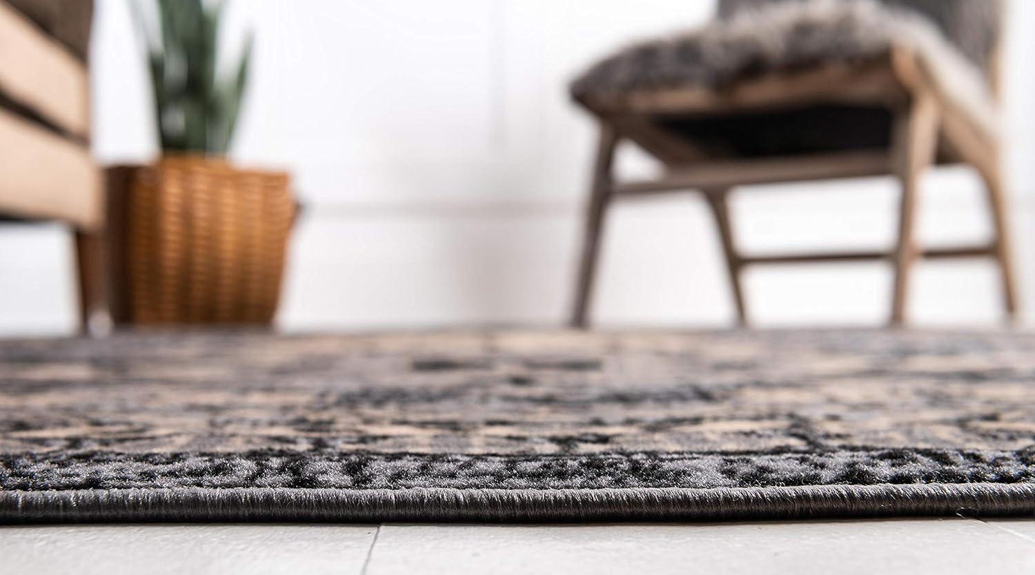 Unique Loom Oasis Taftan Rug , 4' 1" x 6' 1" ,Gray