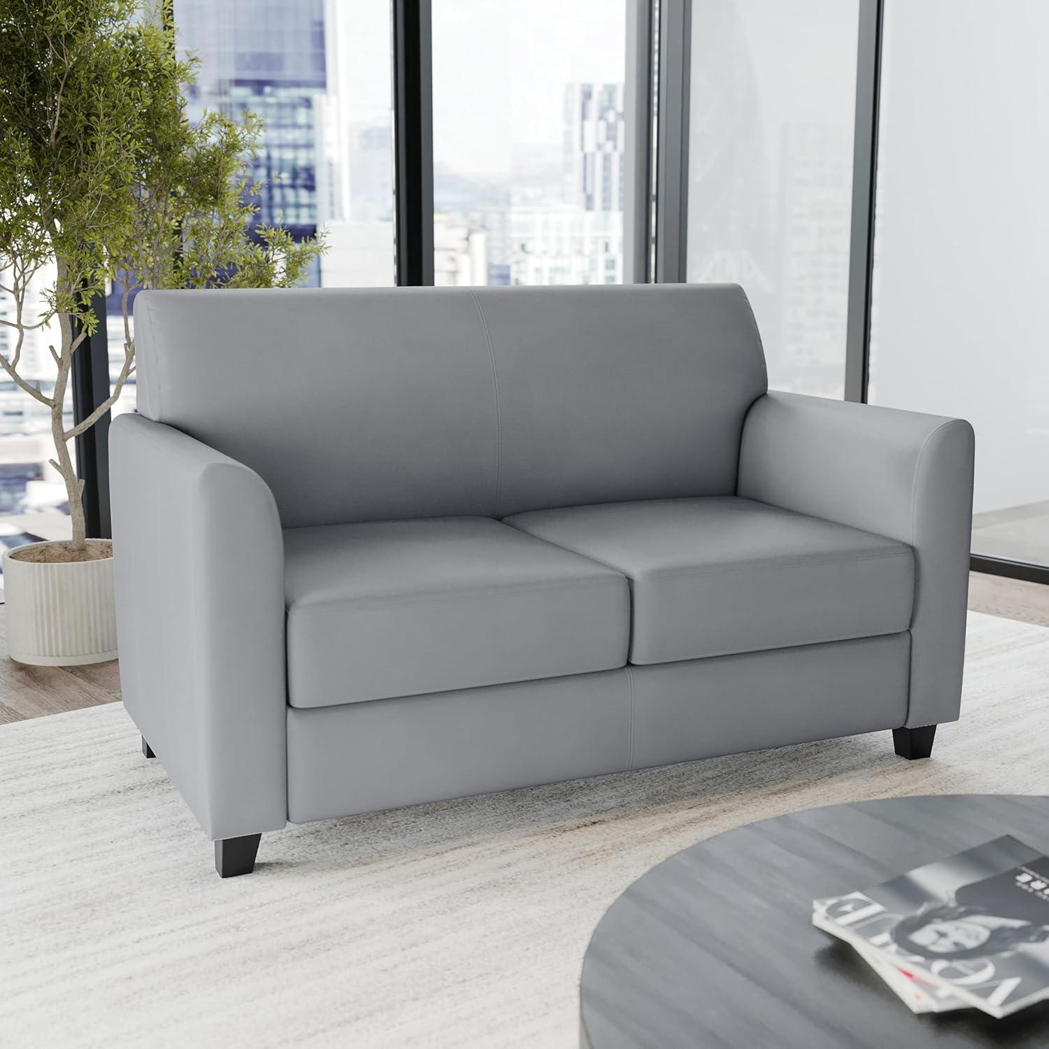 Hercules Junkersfeld 52" Modern LeatherSoft Upholstered Reception Loveseat