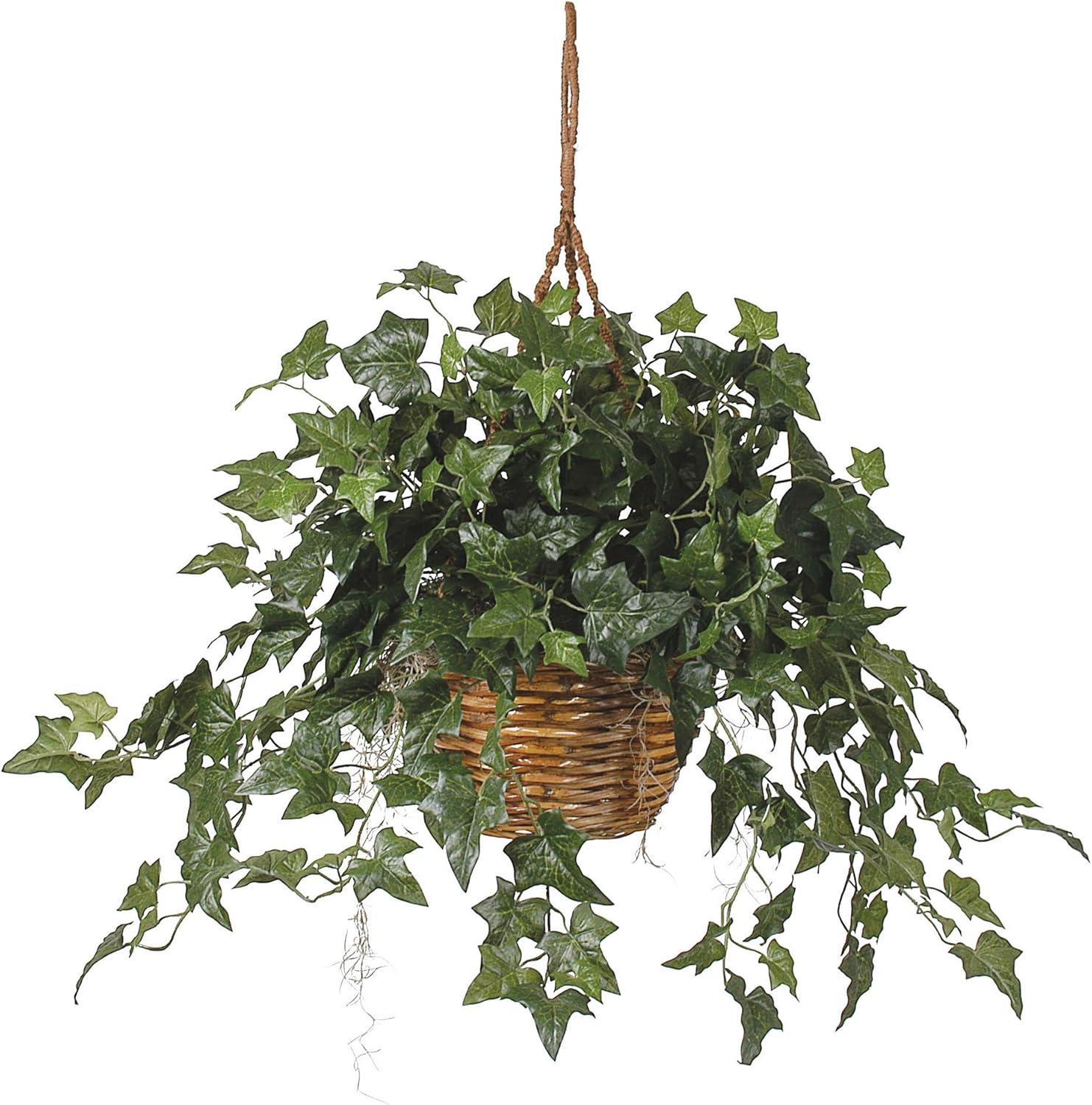 Gracie Oaks Nearly Natural English Ivy Hanging Basket