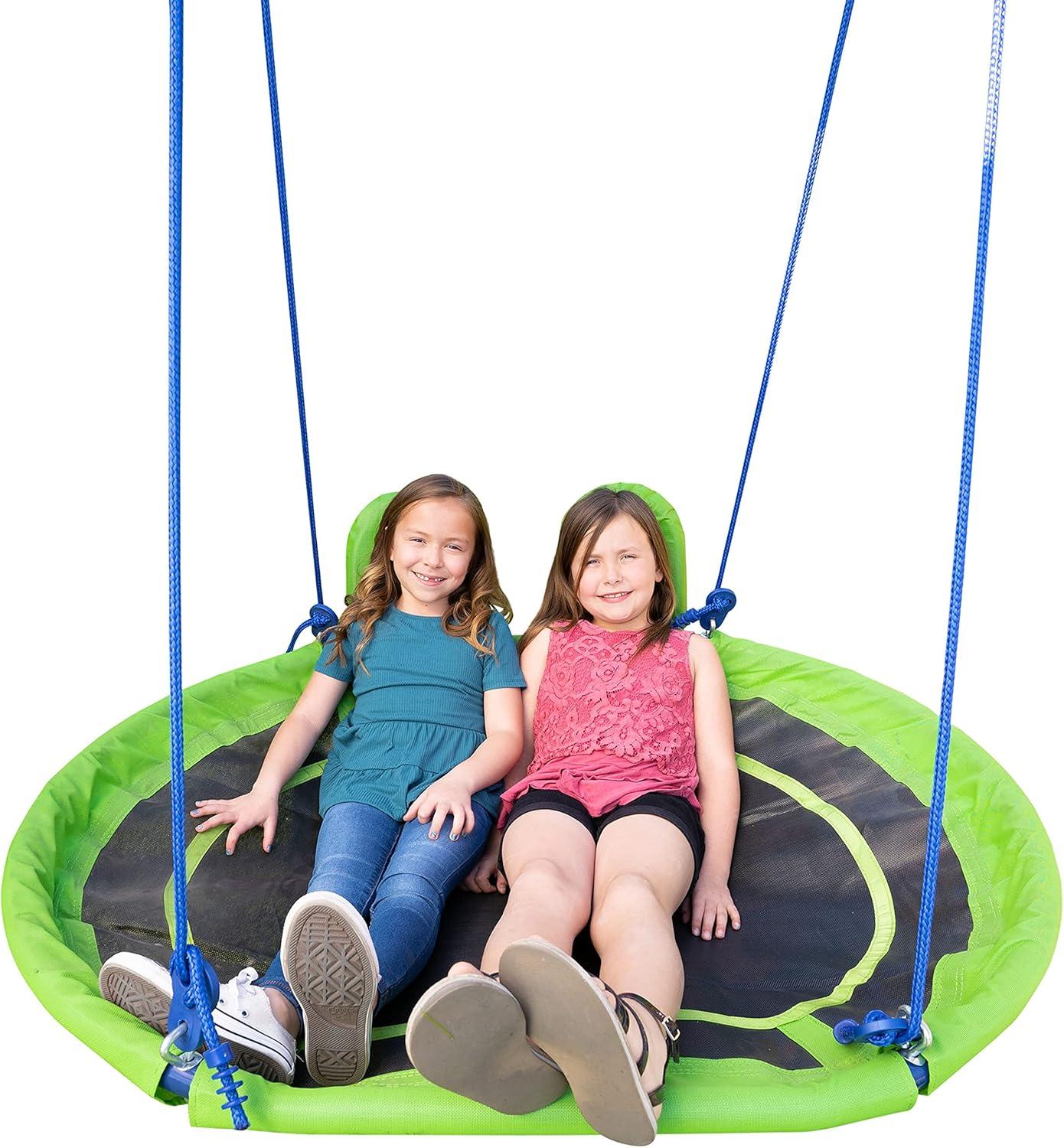 Hanging Extra Large 54" 2 Person Saucer Swing With 2 Headrests