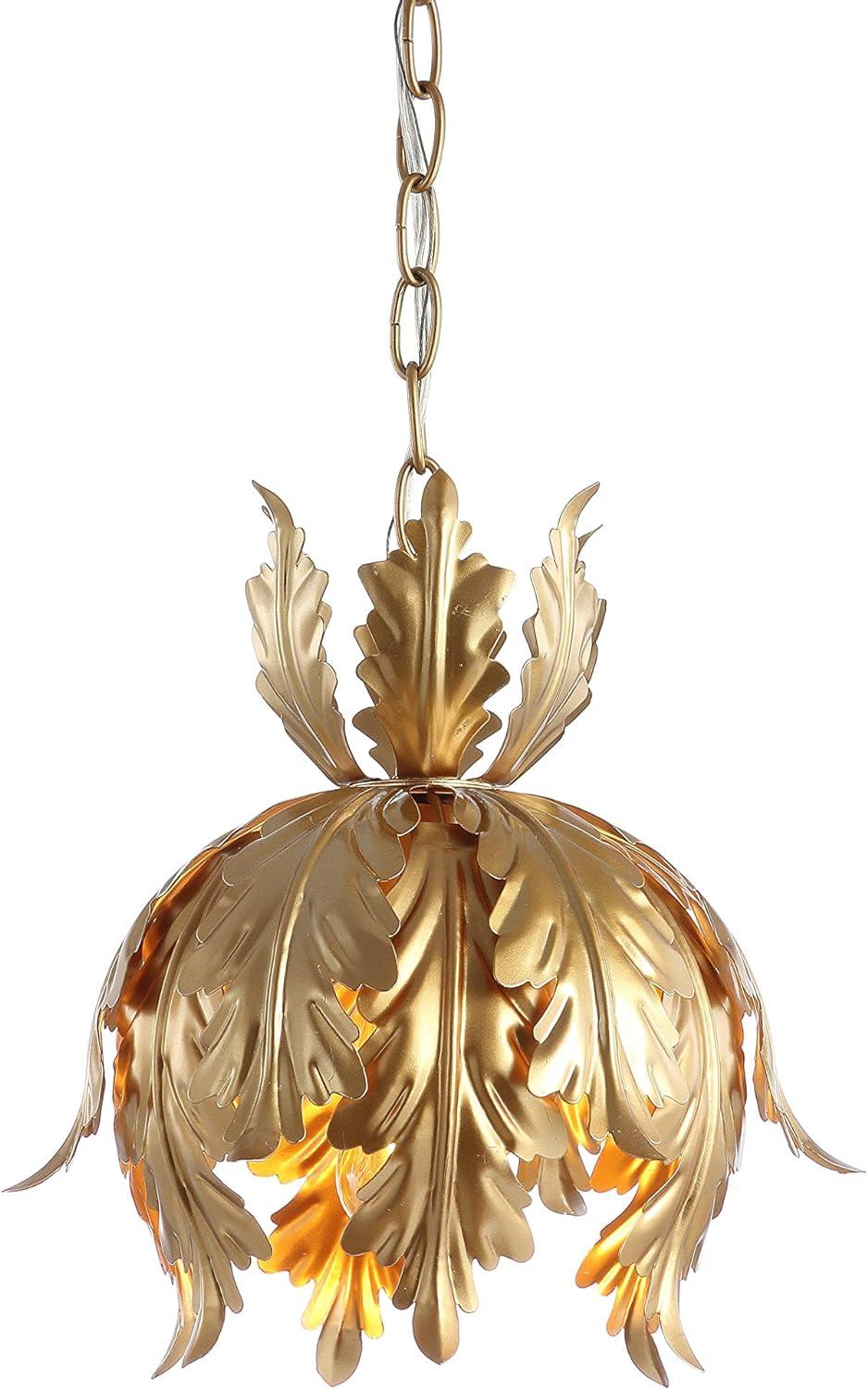 Elegant 12" Gold Adjustable LED Pendant - Contemporary Geometric Design