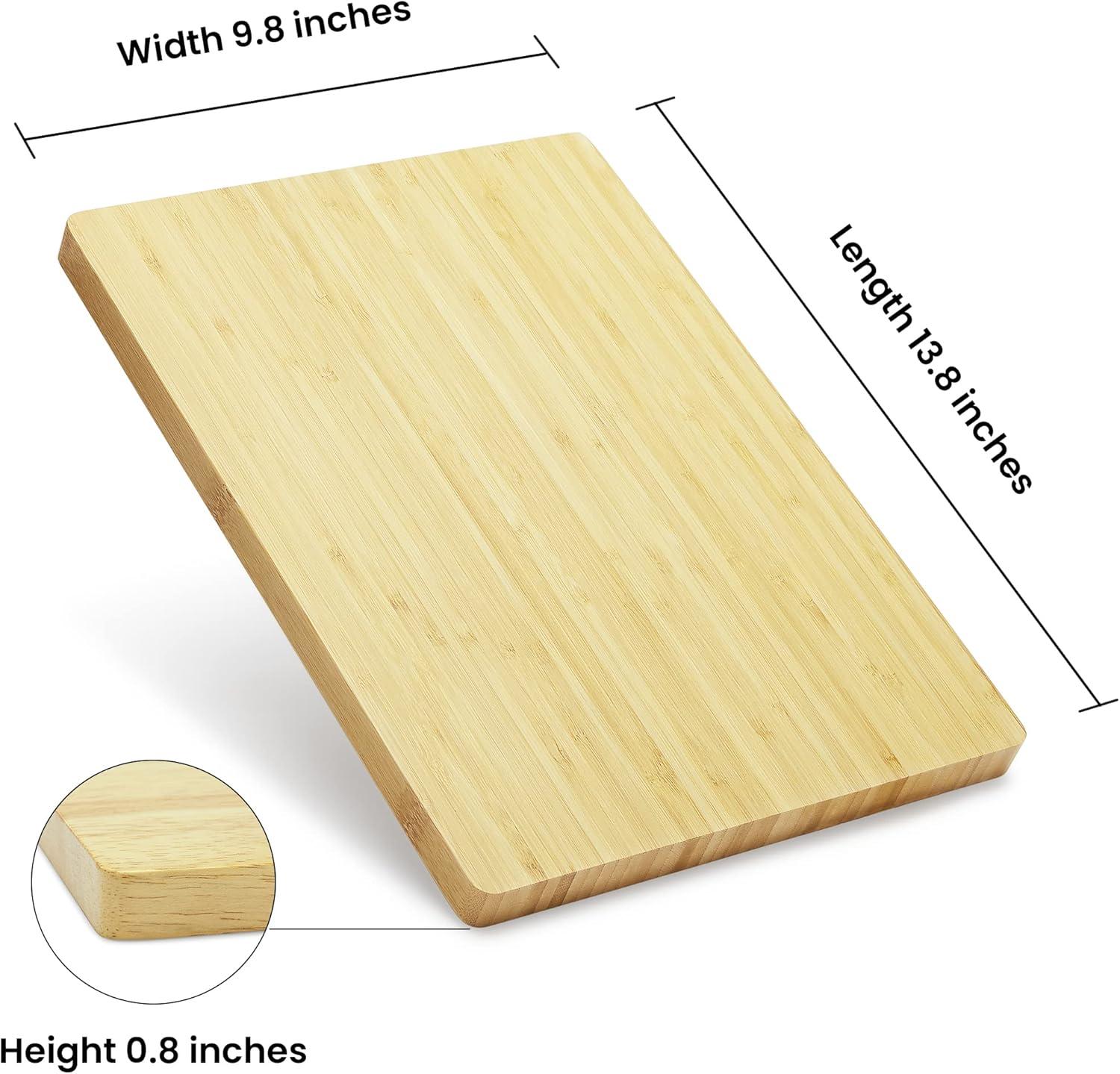 Makerflo Bamboo Wood Cutting Board 14 x 10 Inches - 1 Pc Ideal for Laser Engraving
