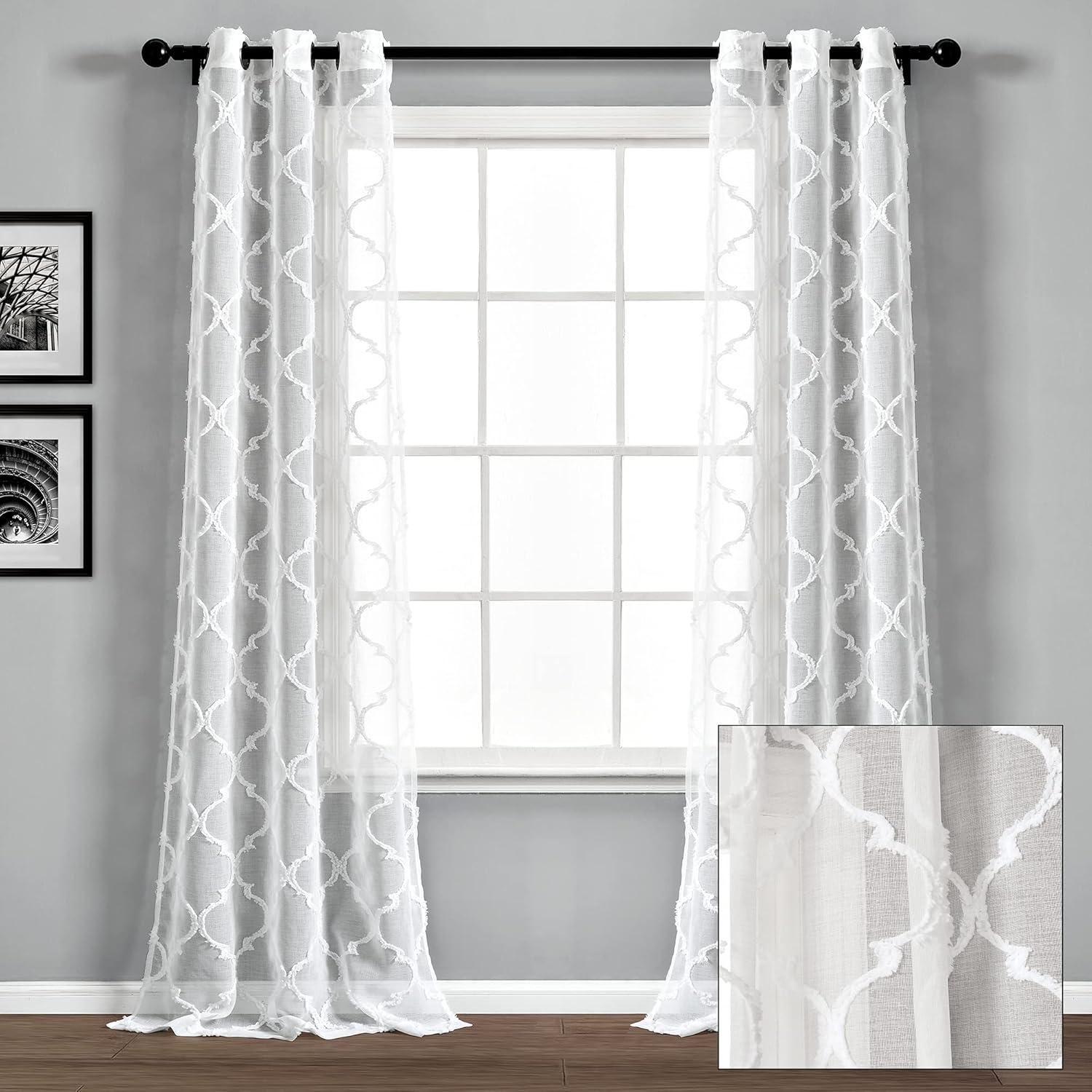 Lush Decor Avon Trellis Sheer Trellis Sheer Curtain Panels (Set of 2)