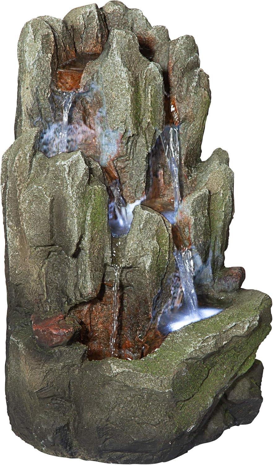 Hand Crafted Weather Resistant Table Top Fountain with Light