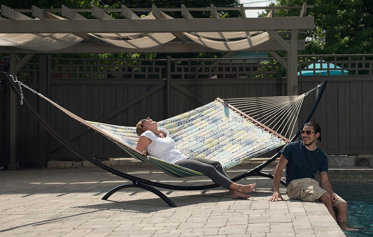 Vivere 15ft Arc Steel Hammock Stand - Black Color