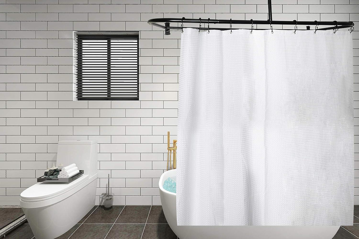 Rustproof 60 in. Large Size by 25 in. Aluminum D-Shape Shower Rod in Black