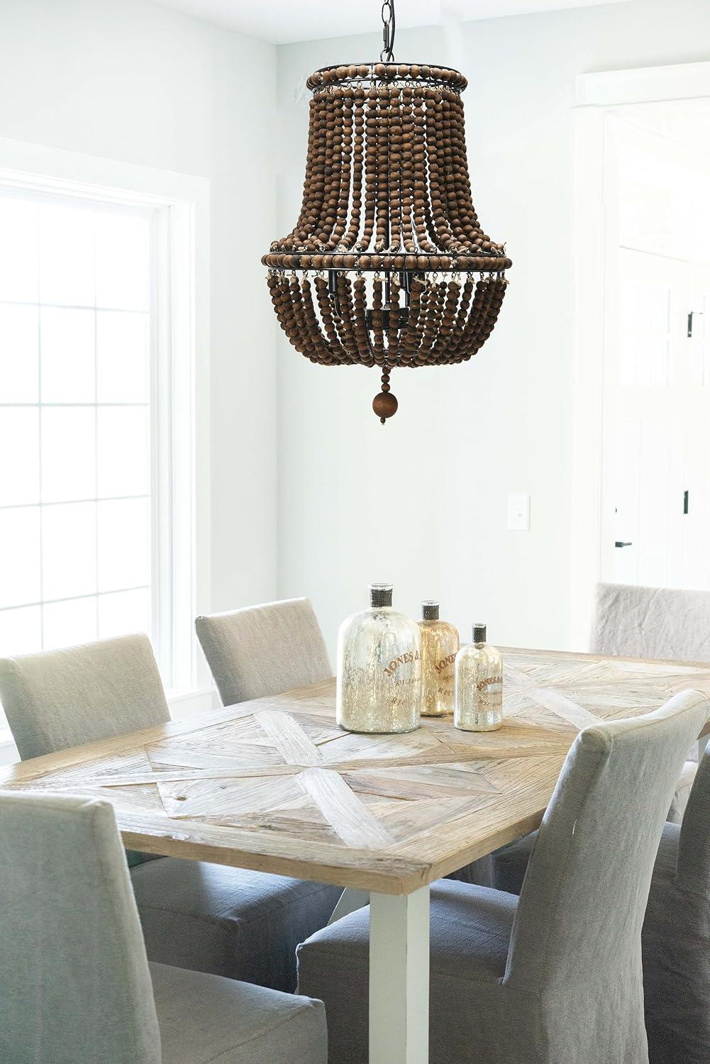 Storied Home Draped Wood Bead Chandelier