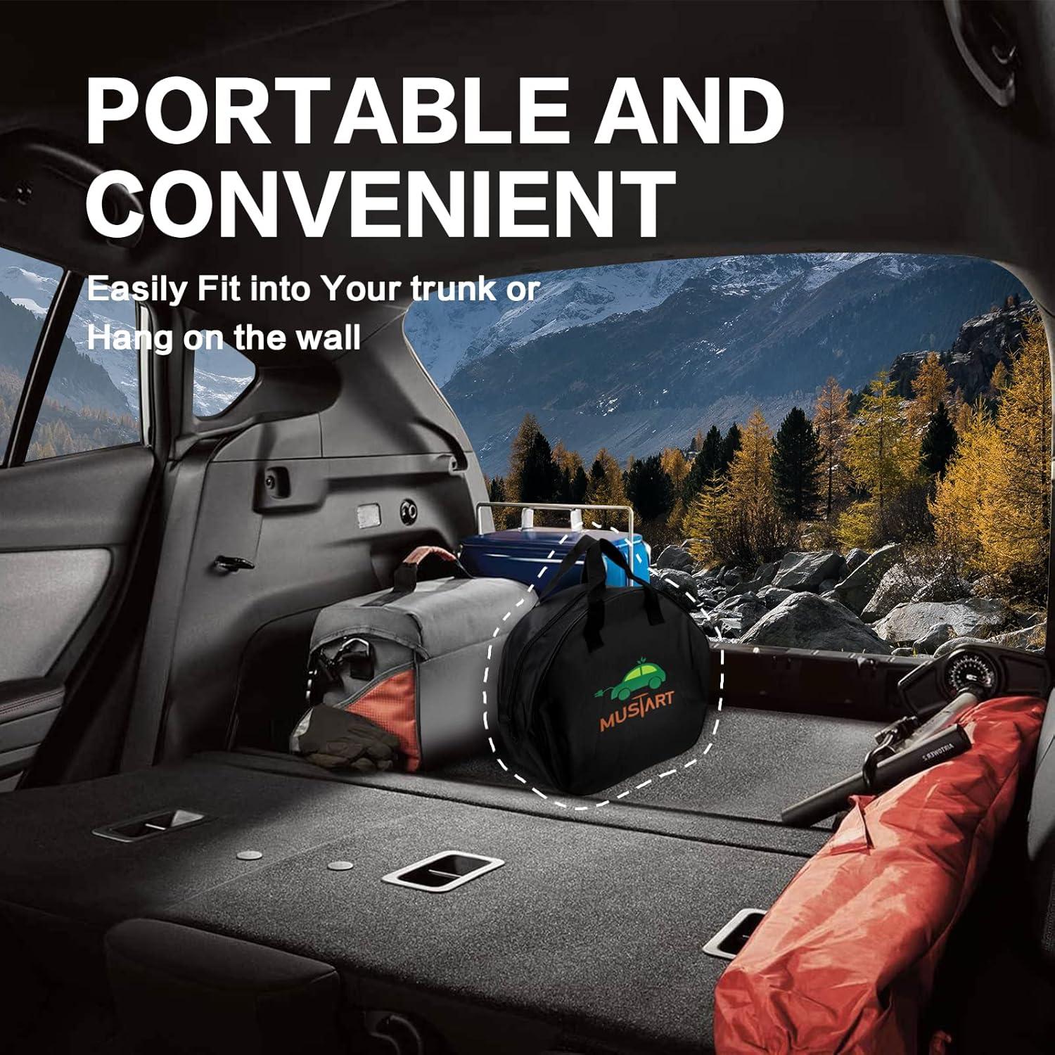 MUSTART Level 2 Portable EV Charger (40 Amp, 240 Volt, 25ft Cable), Electric Vehicle Charger Plug-in EV Charging Station with NEMA 14-50P