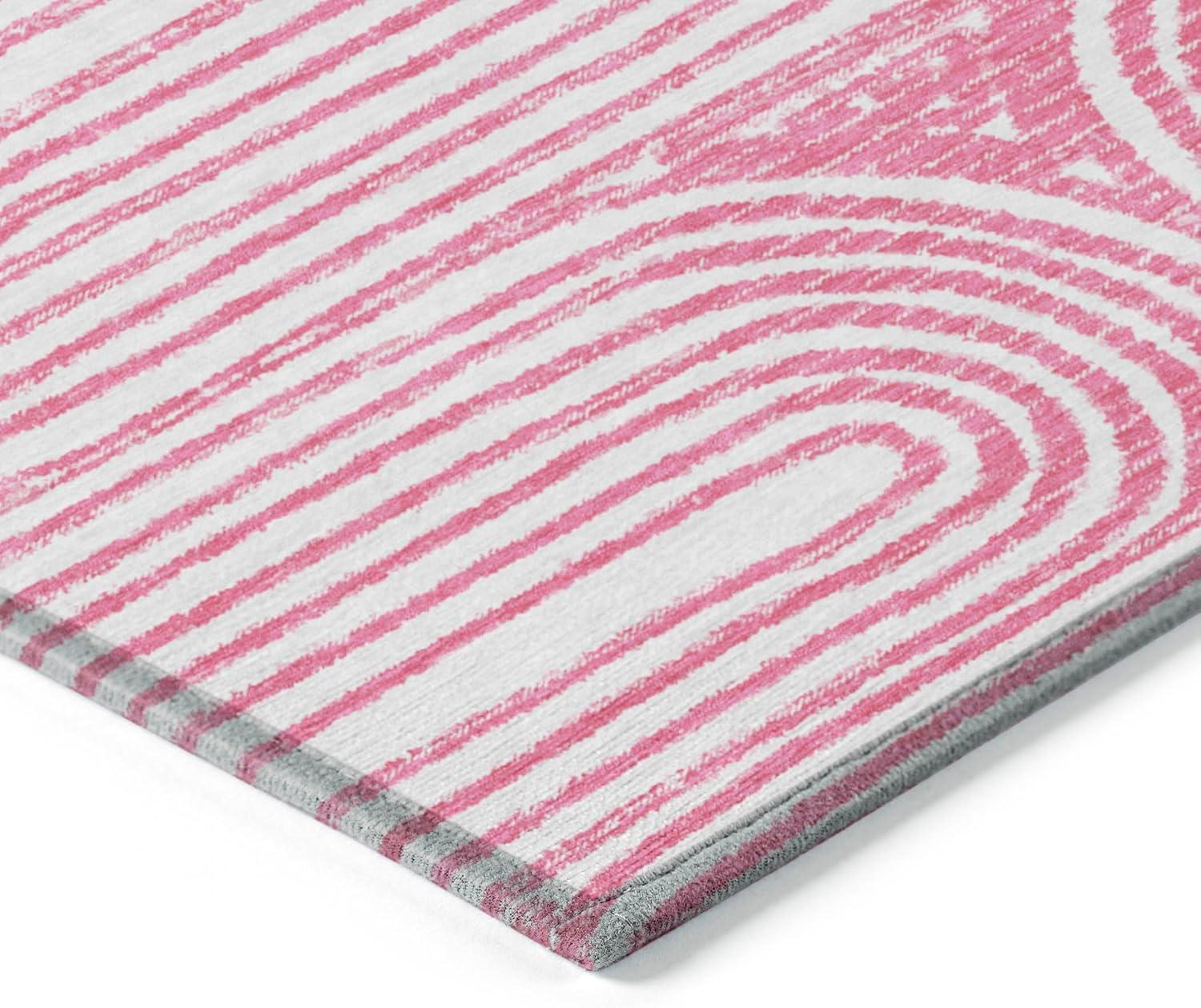 Addison Rugs Chantille ACN140 Pink 8' x 10 Indoor Outdoor Area Rug, Stain Resistant, Machine Washable, Non Shedding, Bedroom, Living Room, Dining Room, Kitchen Rug