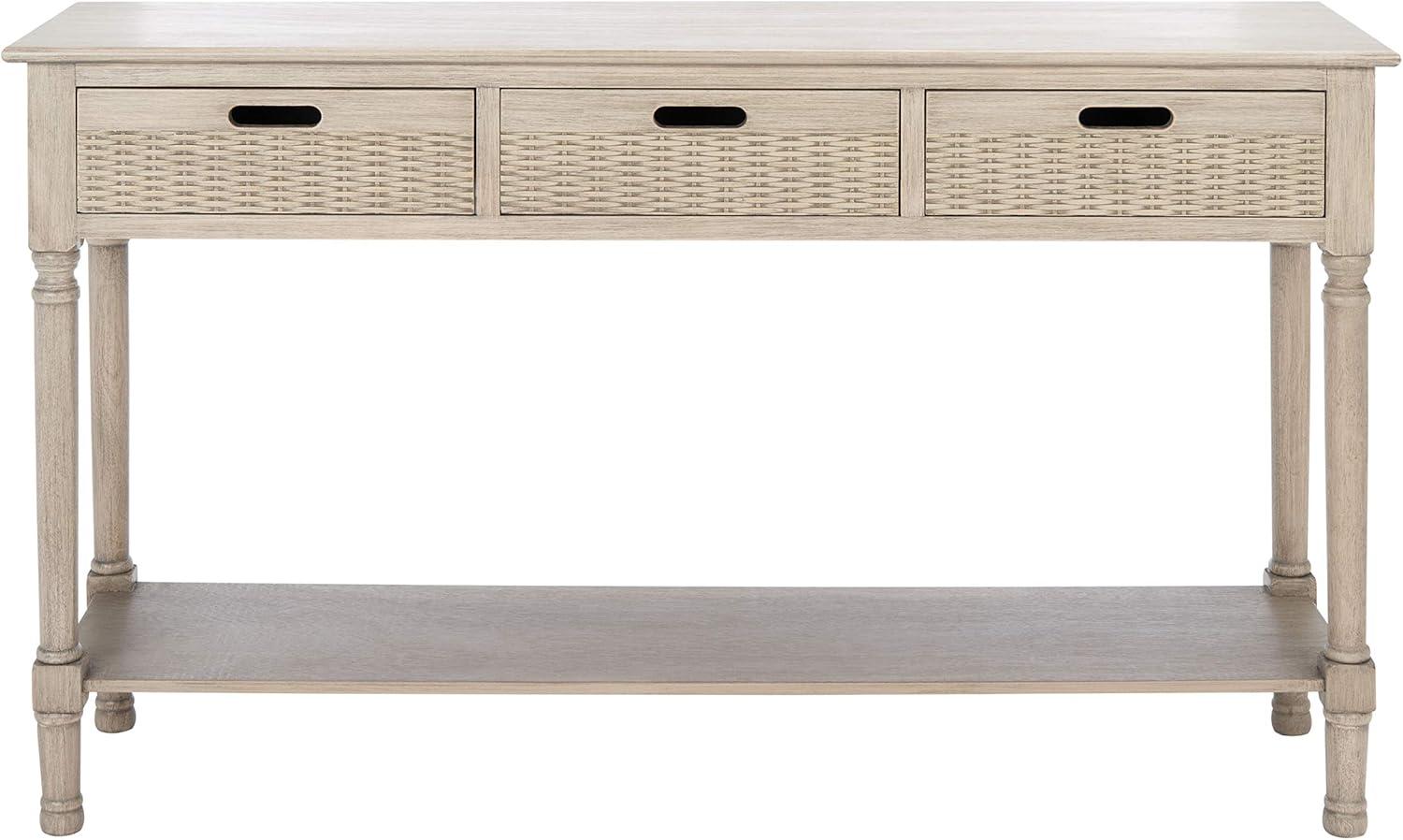 Landers 3 Drawer Console Table - Greige - Safavieh