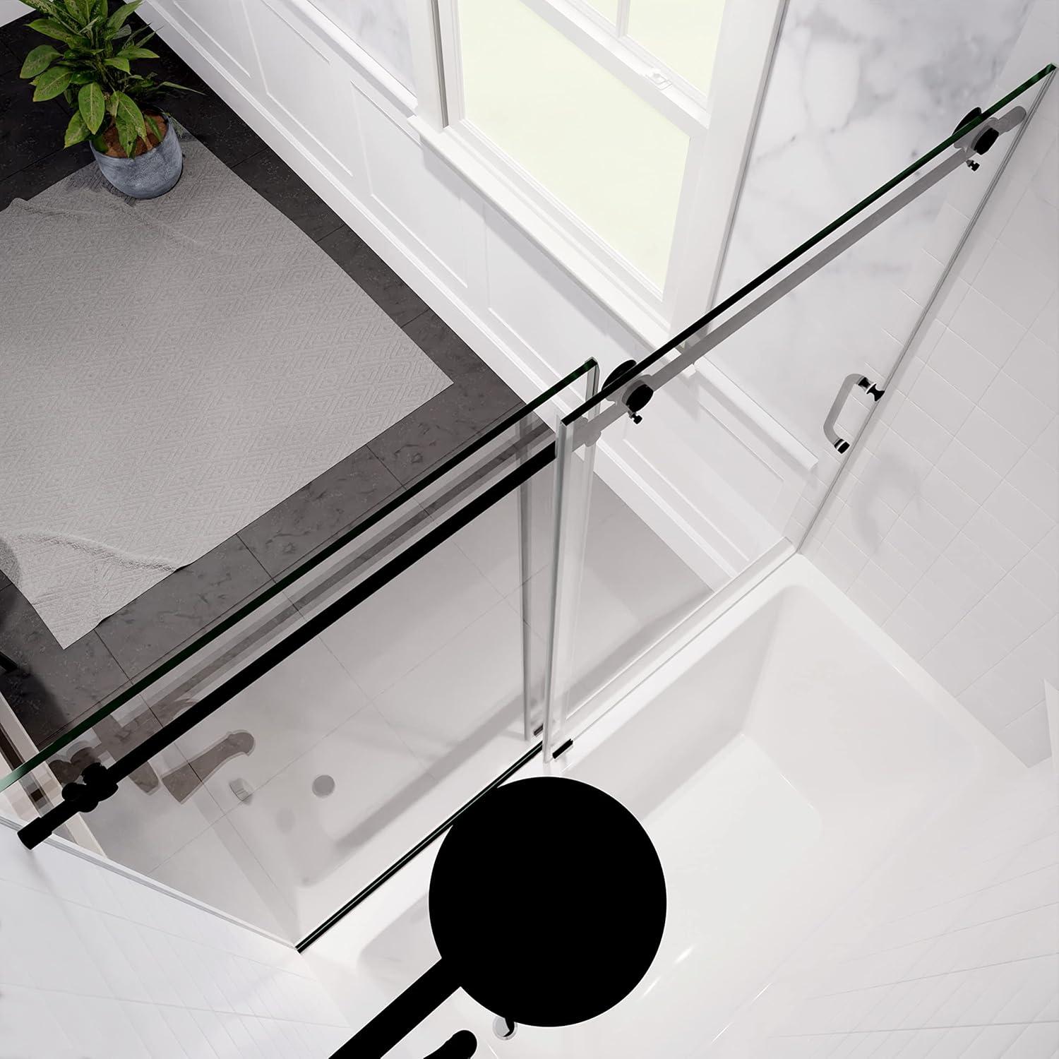 Don 59 - 60" W x 62" H Single Sliding Frameless Tub Door