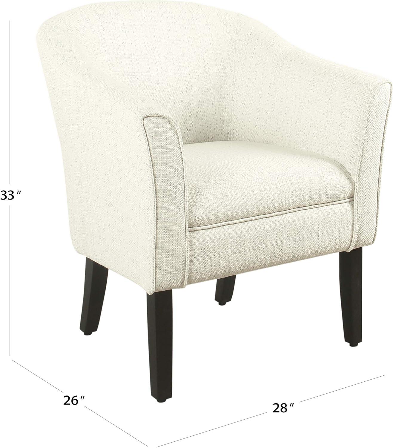 Modern White and Black Barrel Accent Chair