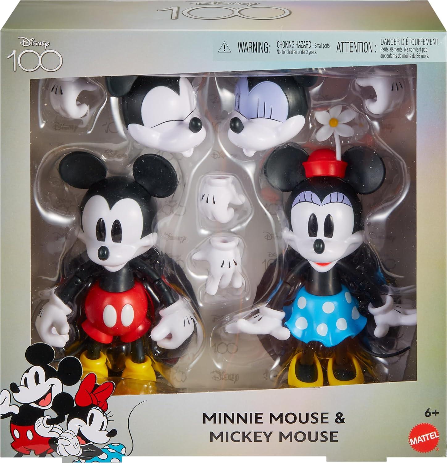 Disney 100 Mickey and Minnie Mouse Collectible Action Figures Set