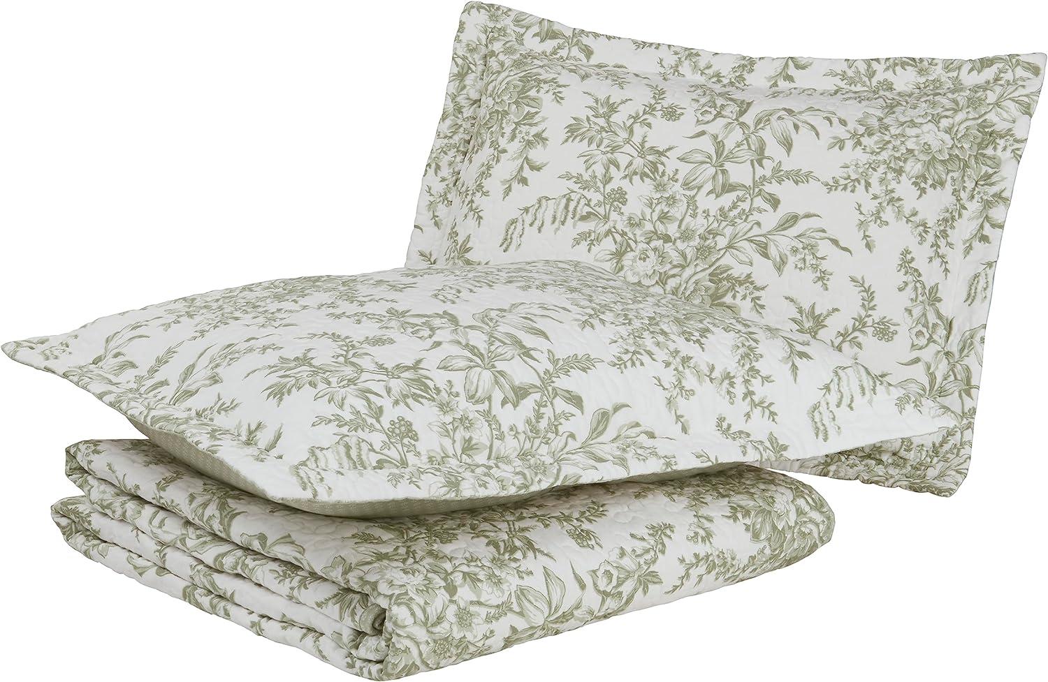 Laura Ashley Bedford Cotton Reversible Quilt Set