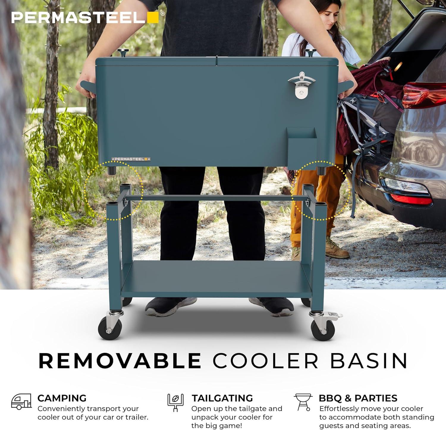 Permasteel 80-Qt Outdoor Patio Cooler with Removable Basin