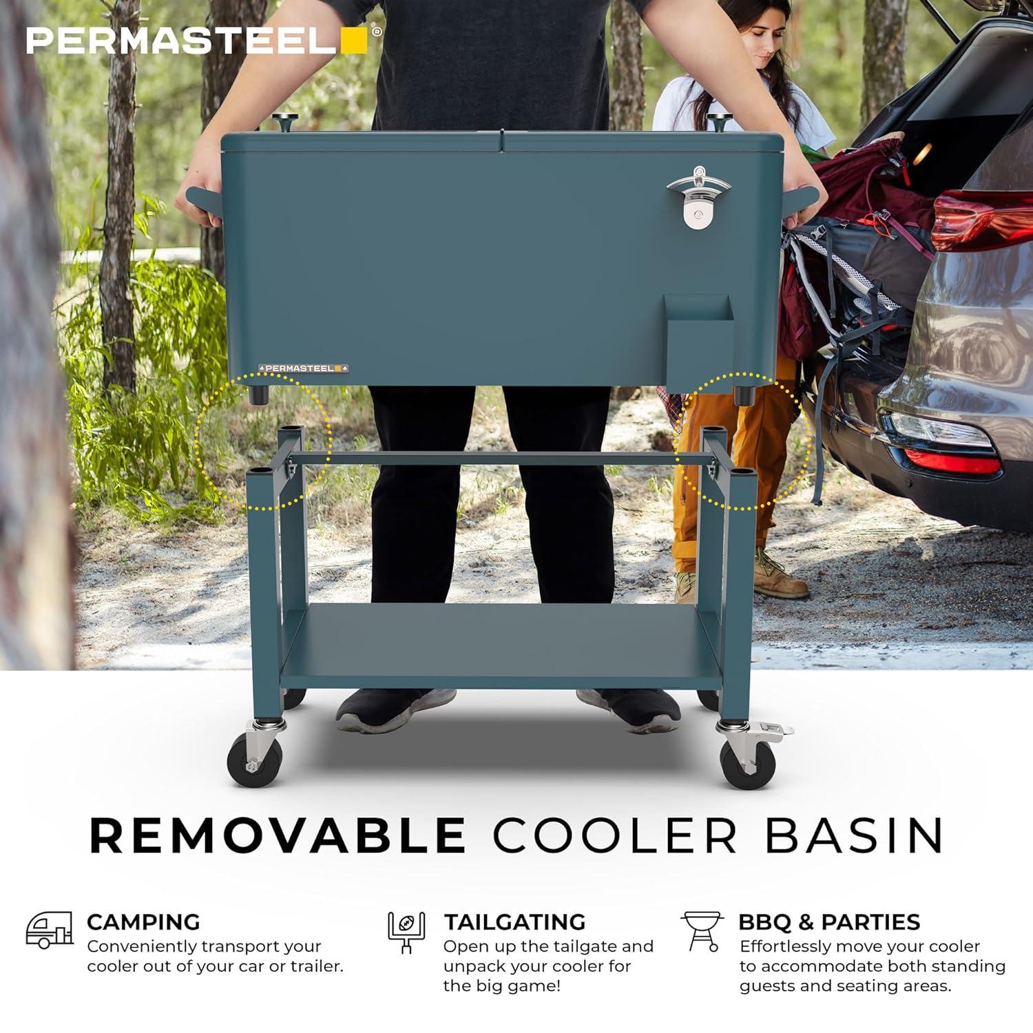 Permasteel 80-Qt Outdoor Patio Cooler with Removable Basin