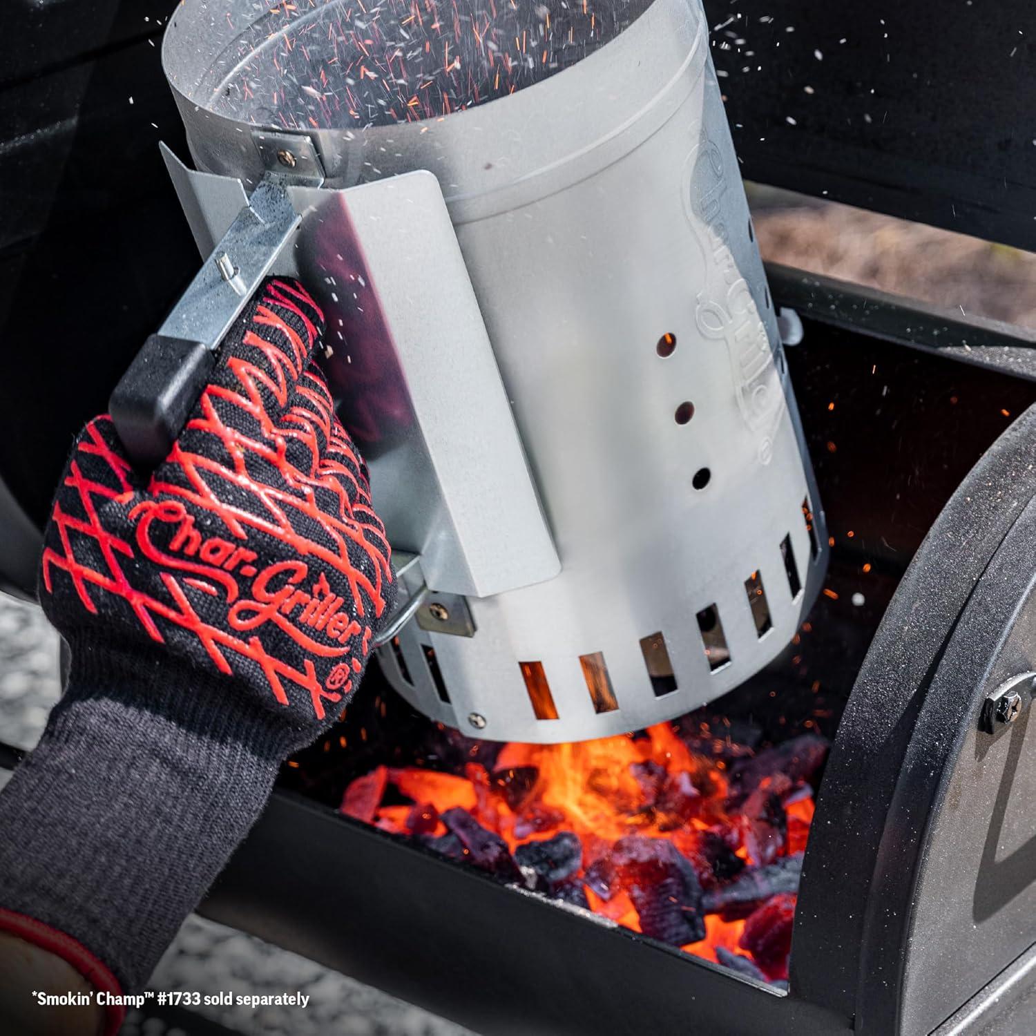 Char-Griller Charcoal Chimney Starter, 9586, Silver