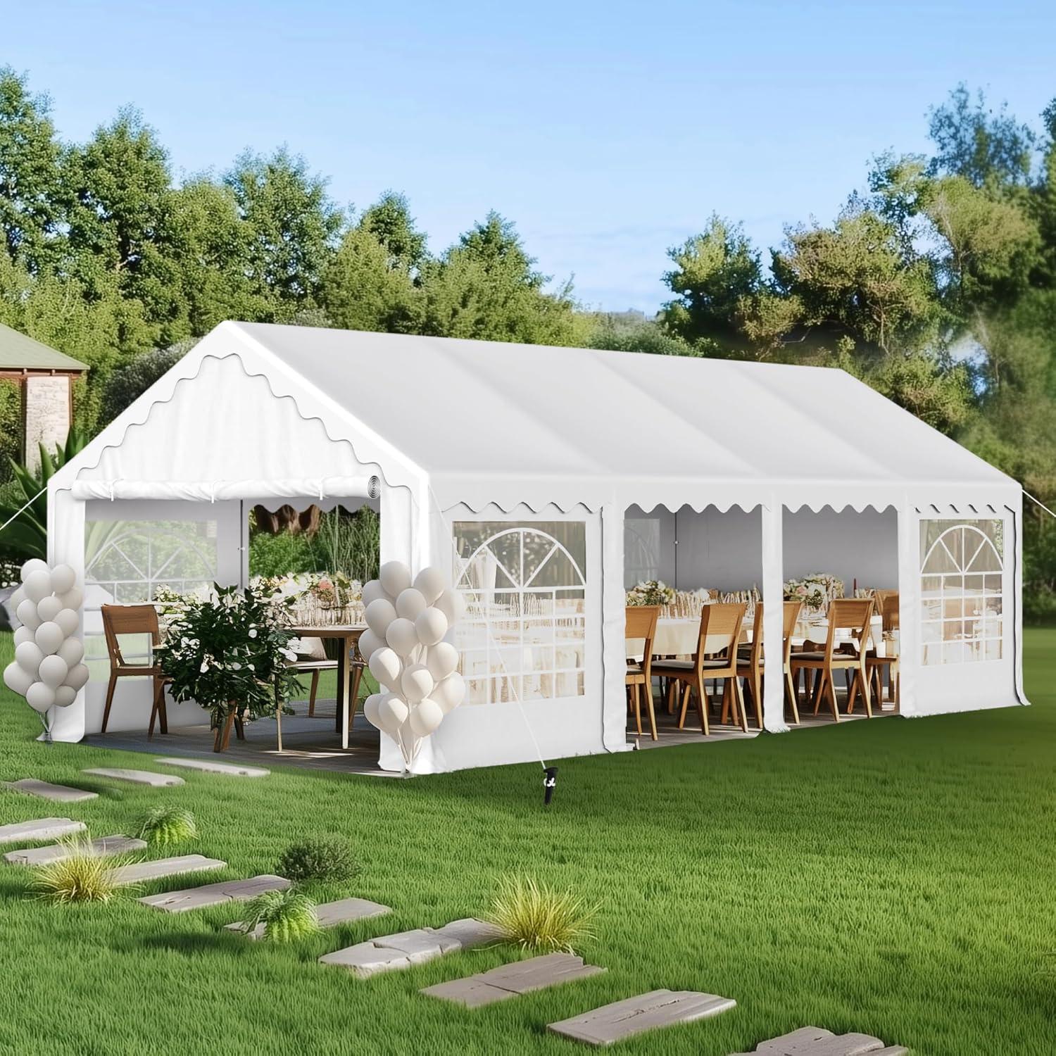 Peaktop Outdoor 13'X26' Party Tent Heavy Duty Wedding Tent with Carry Bags