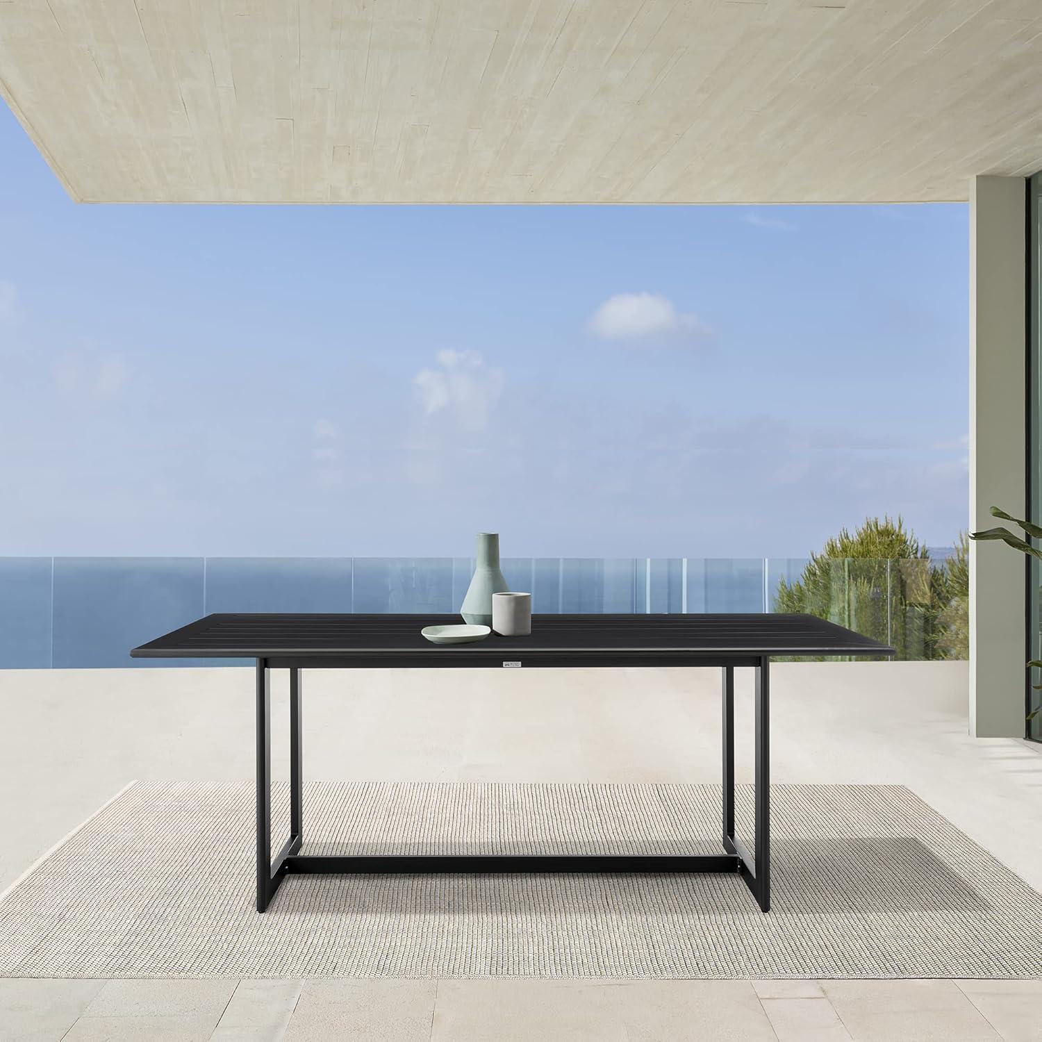 Grand Black Aluminum Rectangular Outdoor Dining Table