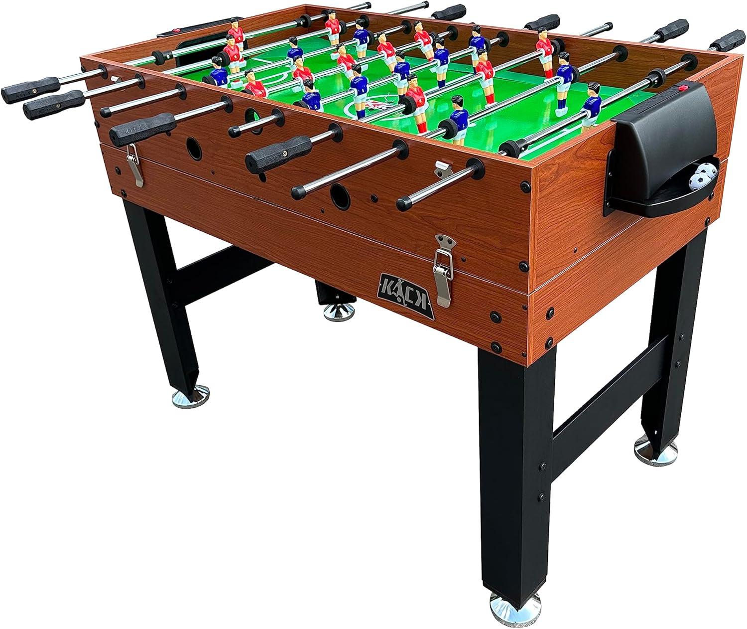 KICK Trio 48″ 3-in-1 Multi Game Table (Brown) - Game Table Set - Billiards, Air-Hockey, and Foosball