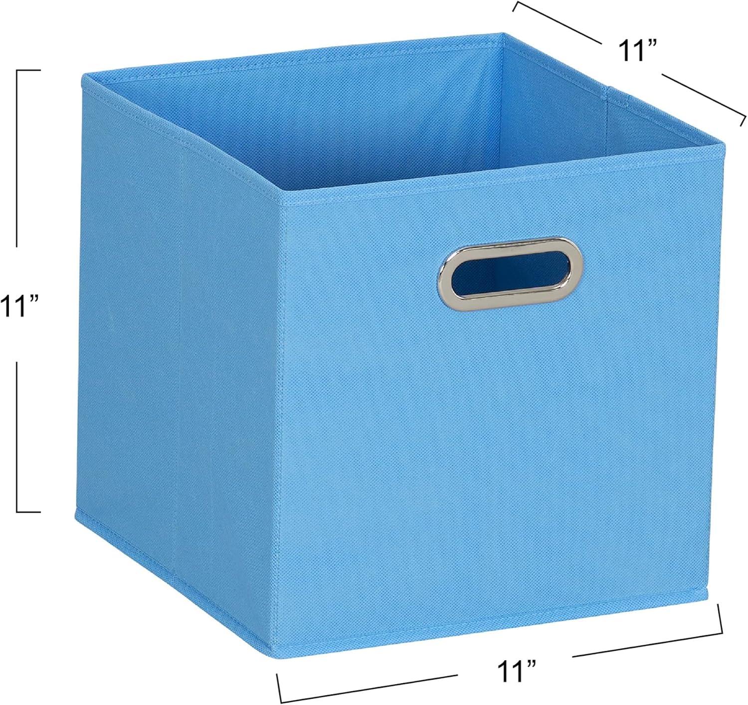 Household Essentials 11" Set of 6 Storage Bins Carolina Blue