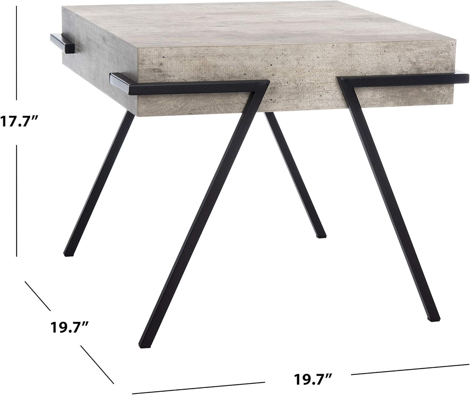 Jett Square Accent Table - Light Grey/Black - Safavieh.