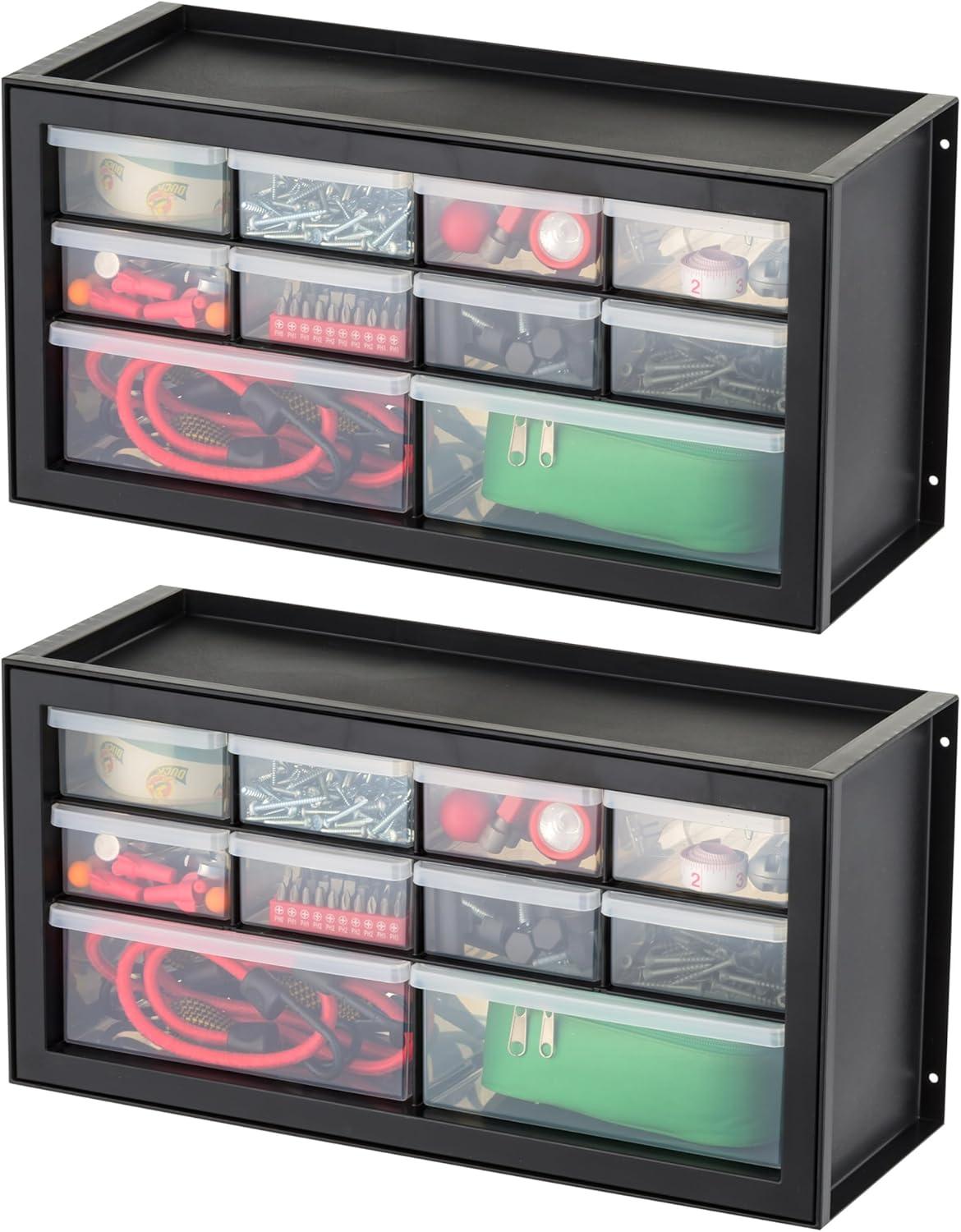 IRIS USA Stackable Storage Cabinet for Hardware Crafts, Small Parts Organizer Drawer, Compartment