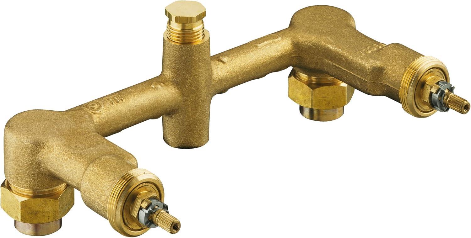 Widespread 1/2" Ceramic In-Wall Two-Handle Valve System with 8" Centers