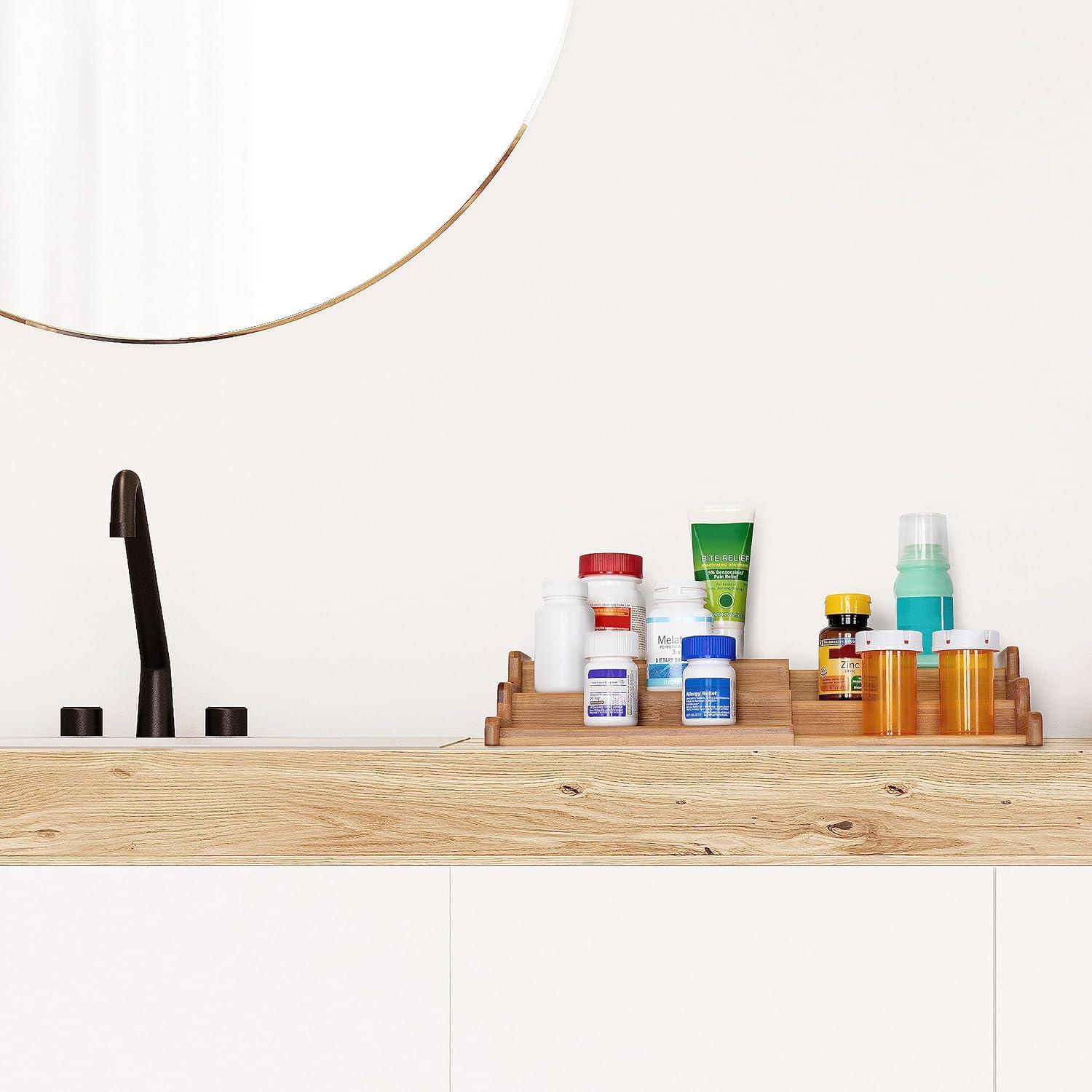 Seville Classics 3-Tier Expandable Bamboo Spice Rack